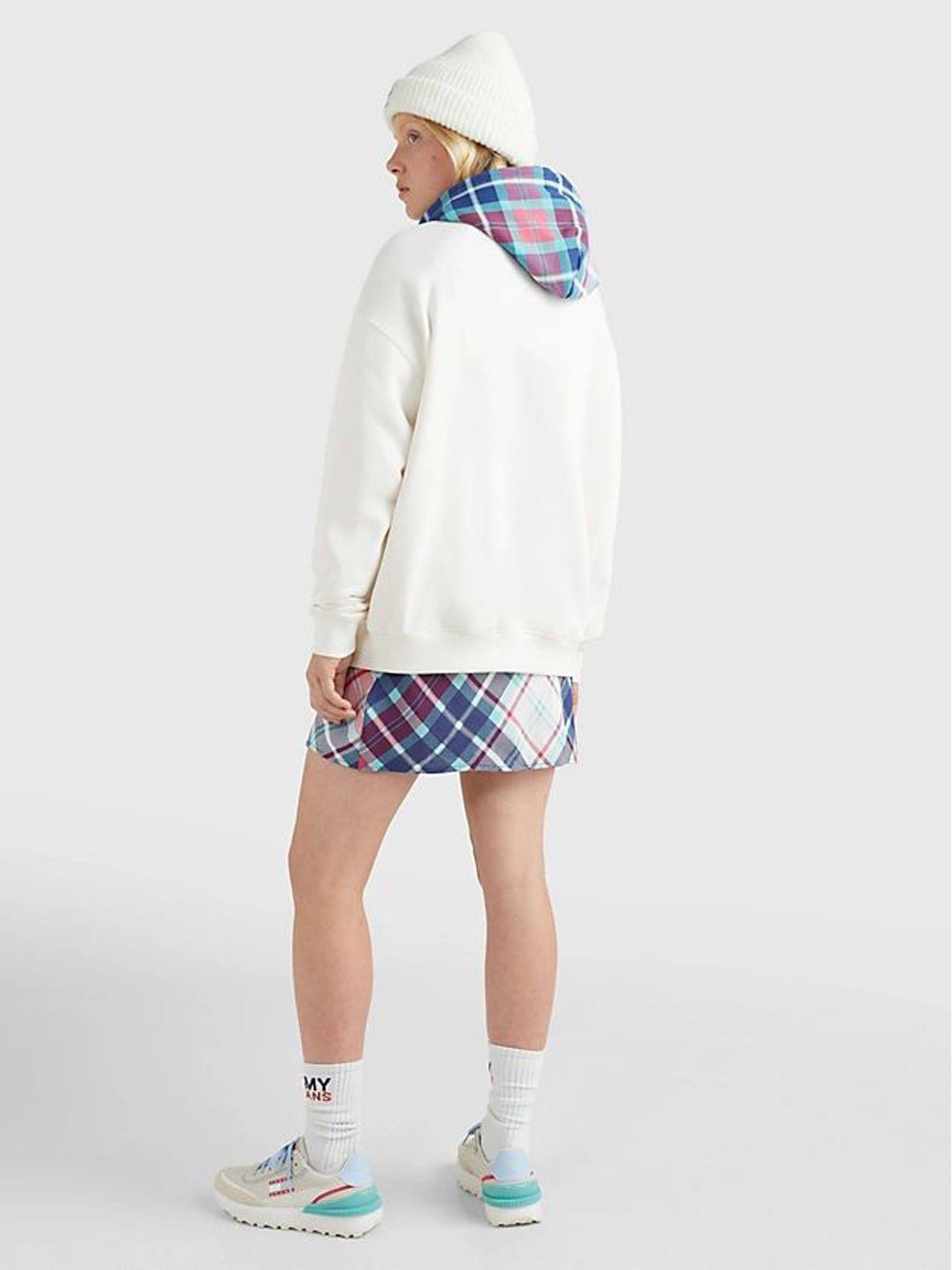 Polerón Oversoze Parche Tartan Blanco Tommy Jeans-2