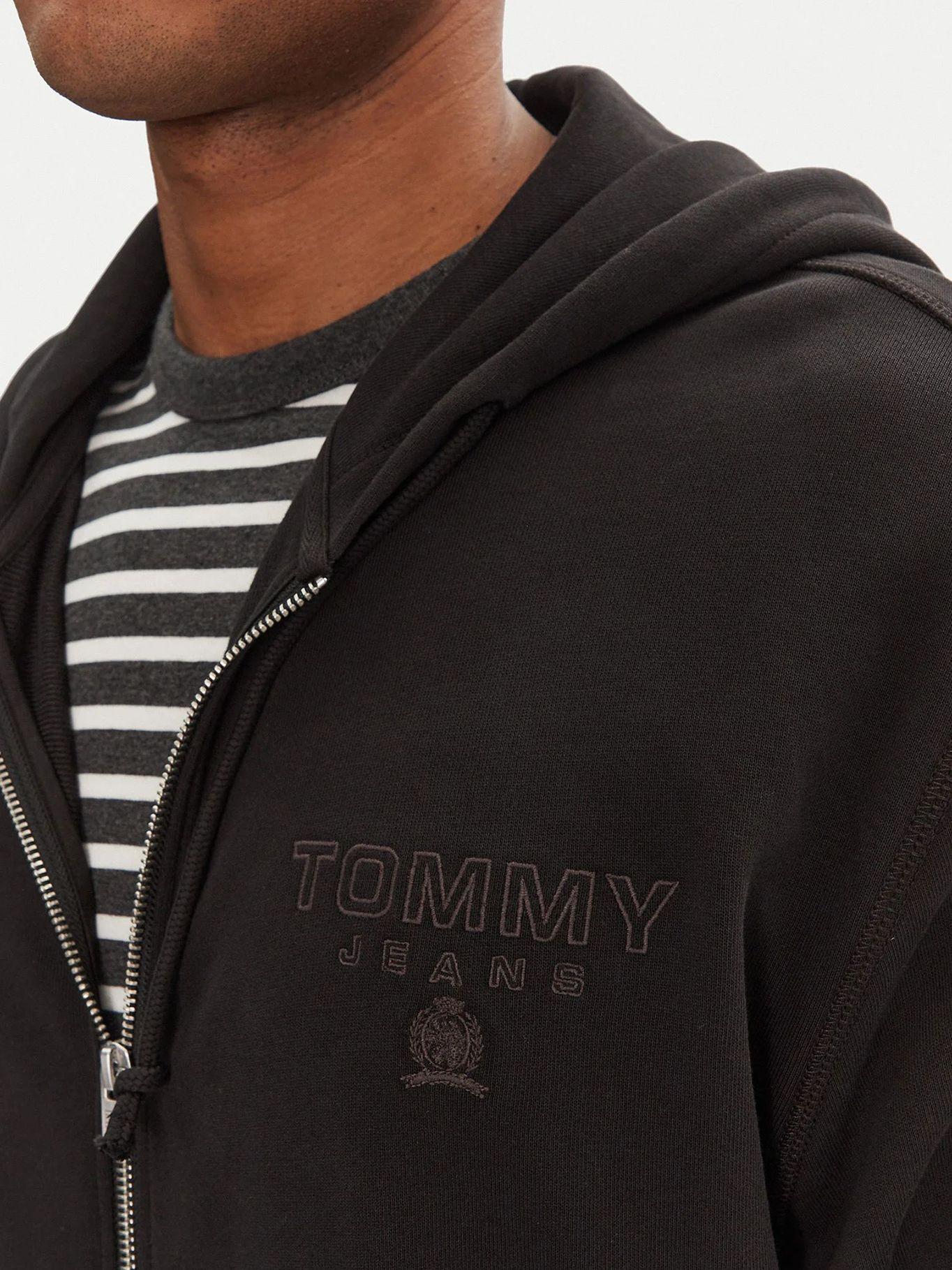 Polerón Hoodie Varsity Tonal Cierre Negro Tommy Jeans-3