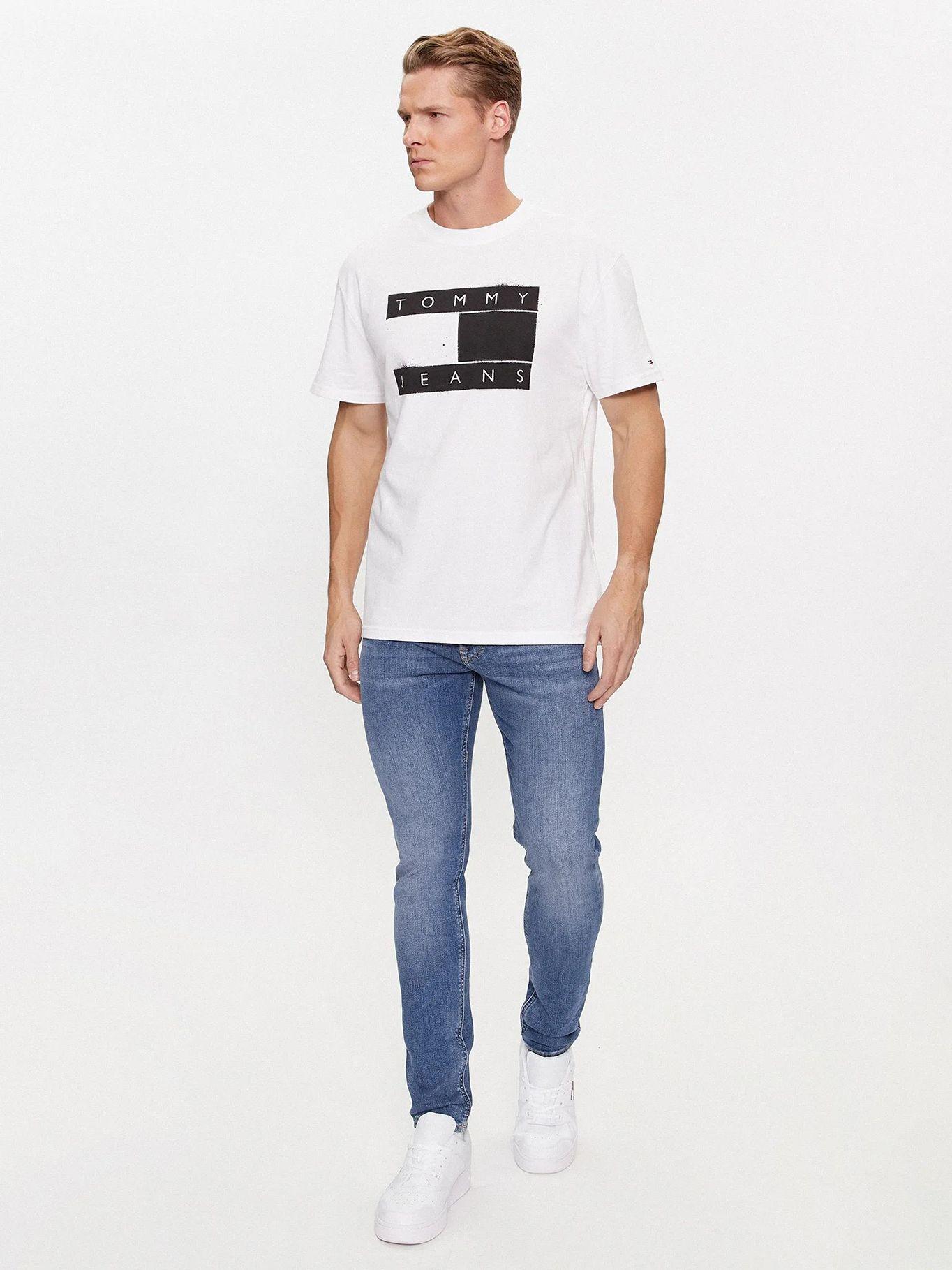 Polera Spray Flag Logo Blanco Tommy Jeans-1
