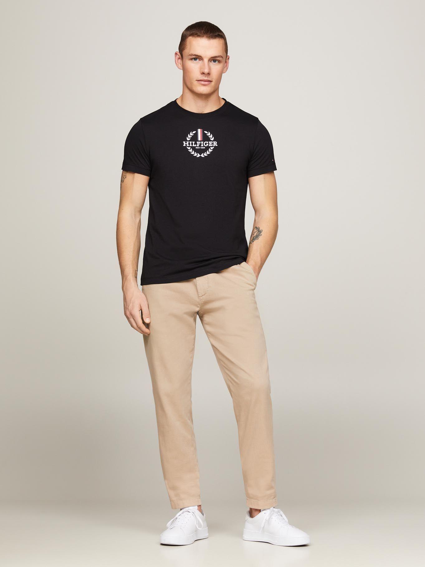 Polera Global Strip Crest Slim Fit Negro Tommy Hilfiger-0