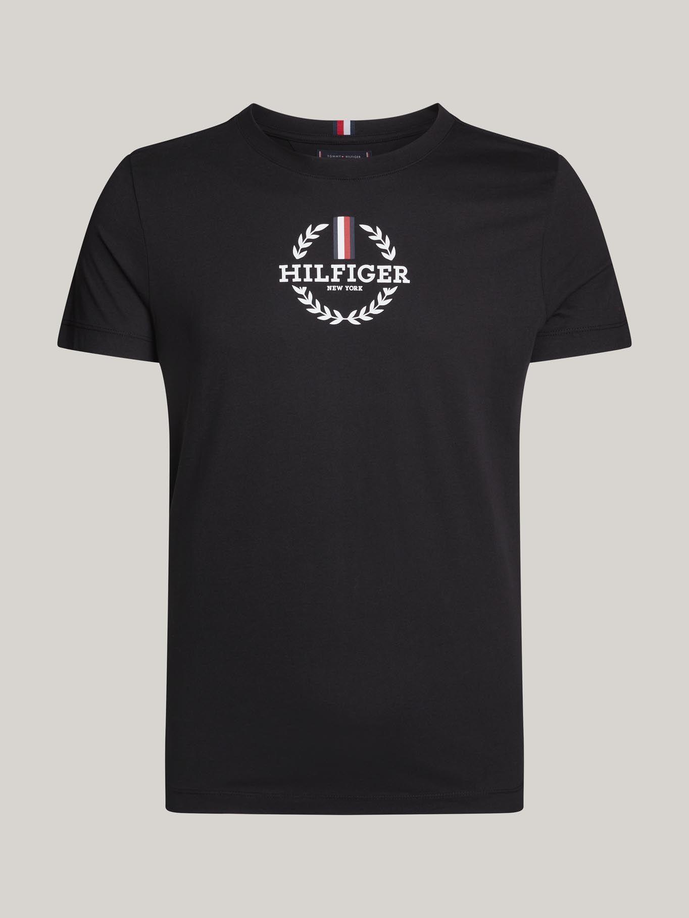 Polera Global Strip Crest Slim Fit Negro Tommy Hilfiger-1