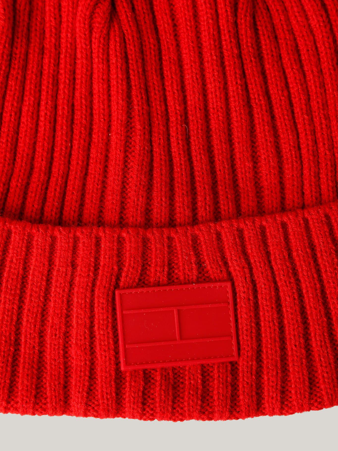 Beanie De Canalé Con Logo Rojo Tommy Hilfiger-2