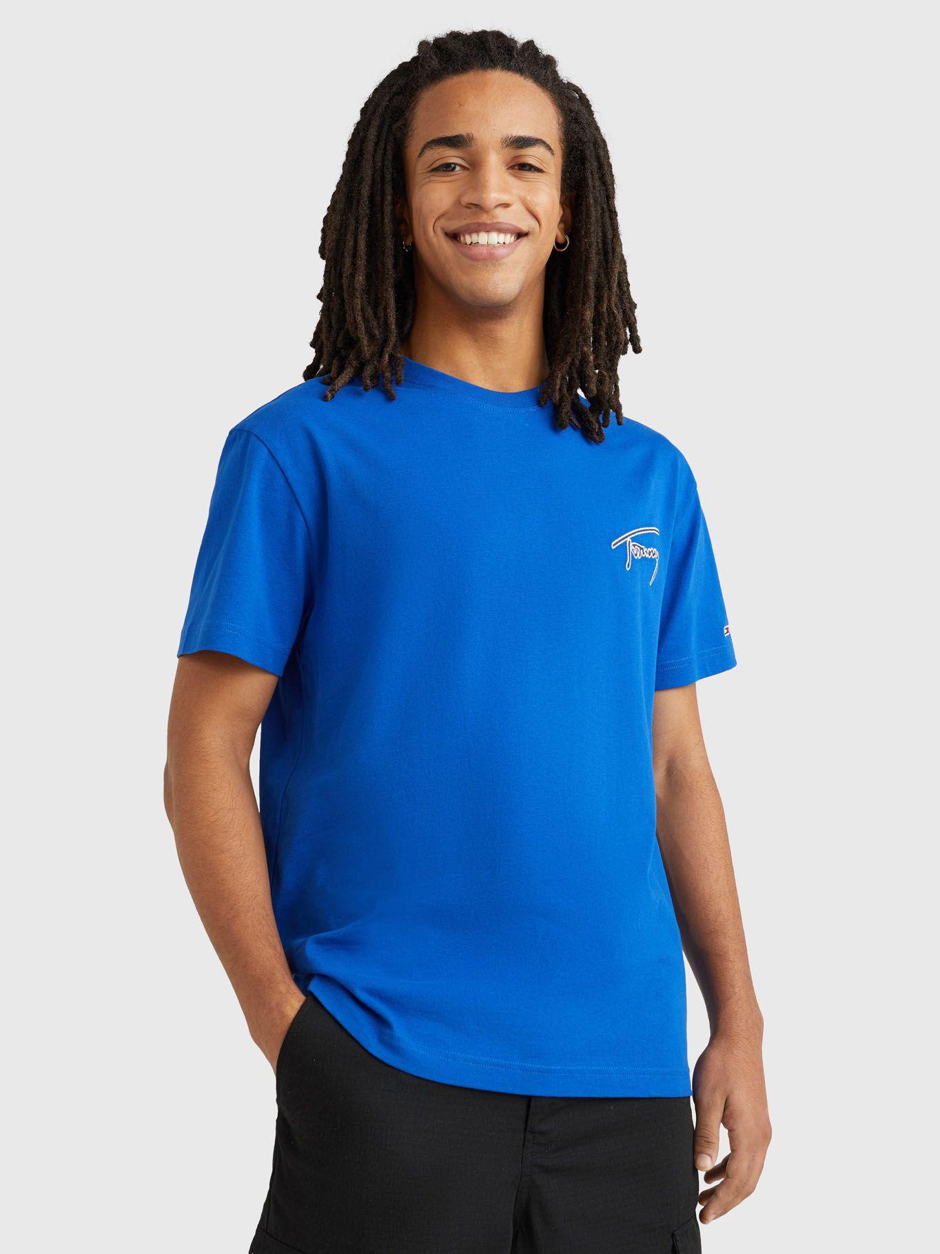 Polera Clásica Signature Azul Tommy Jeans-0