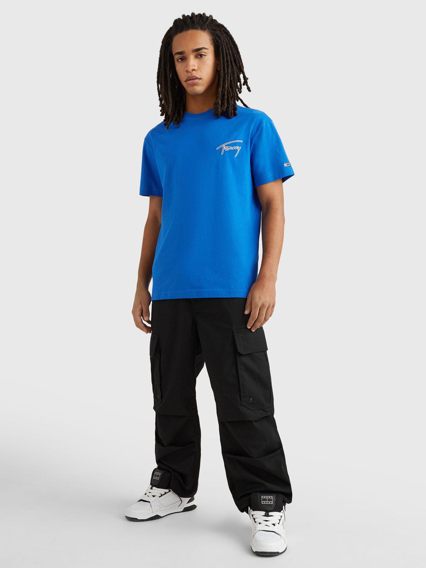 Polera Clásica Signature Azul Tommy Jeans-1