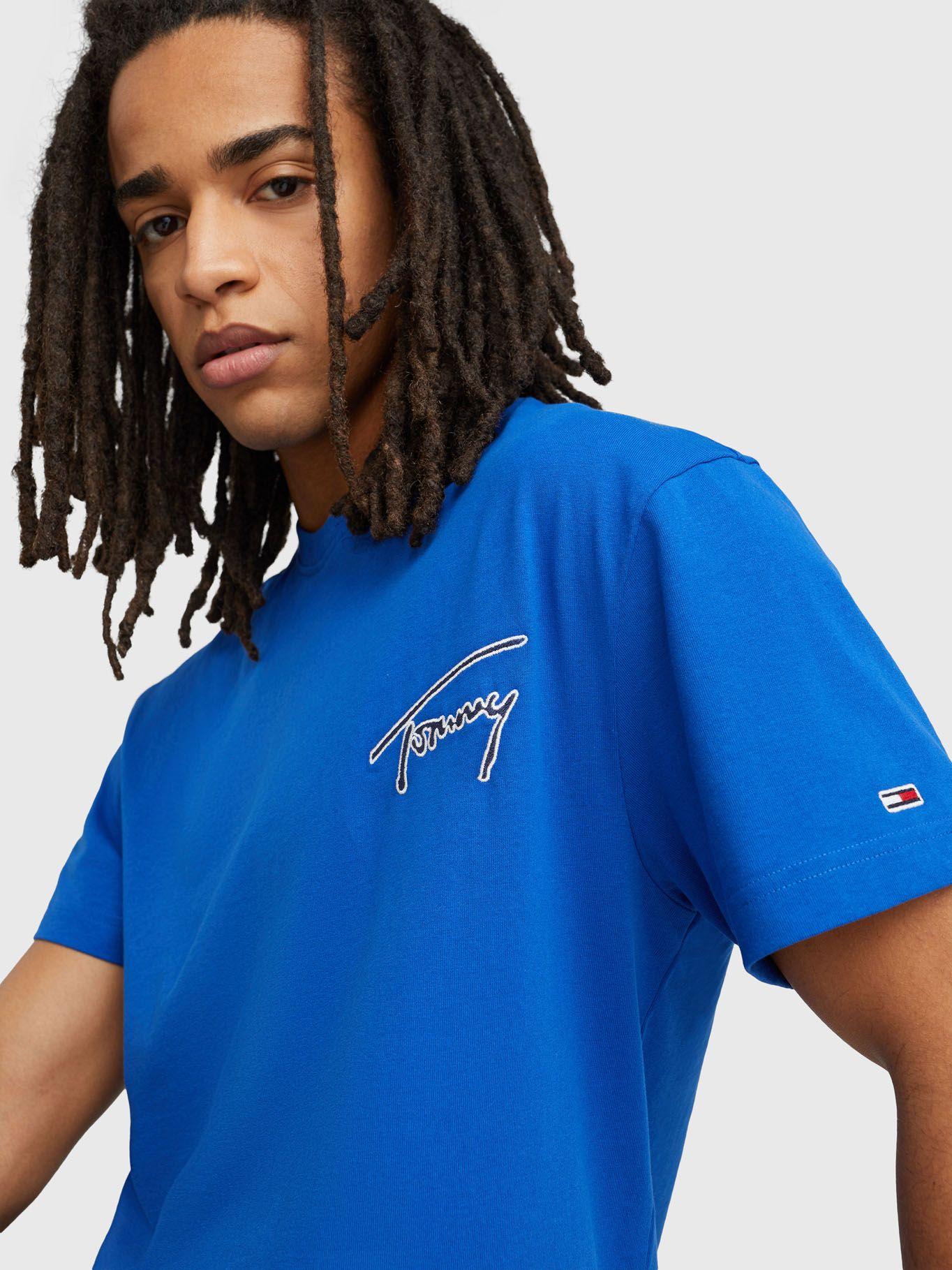Polera Clásica Signature Azul Tommy Jeans-3