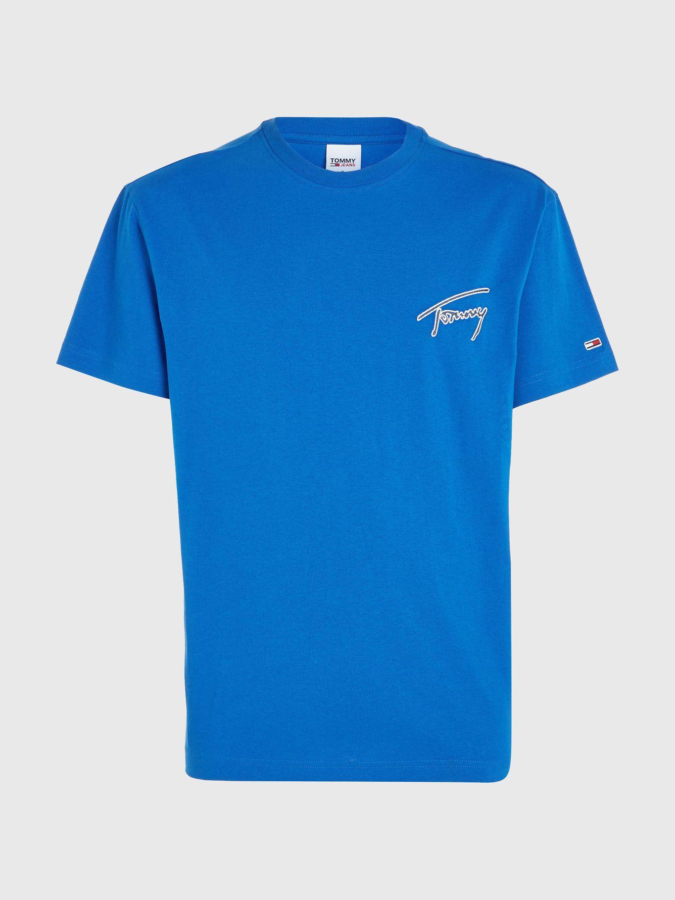 Polera Clásica Signature Azul Tommy Jeans-4