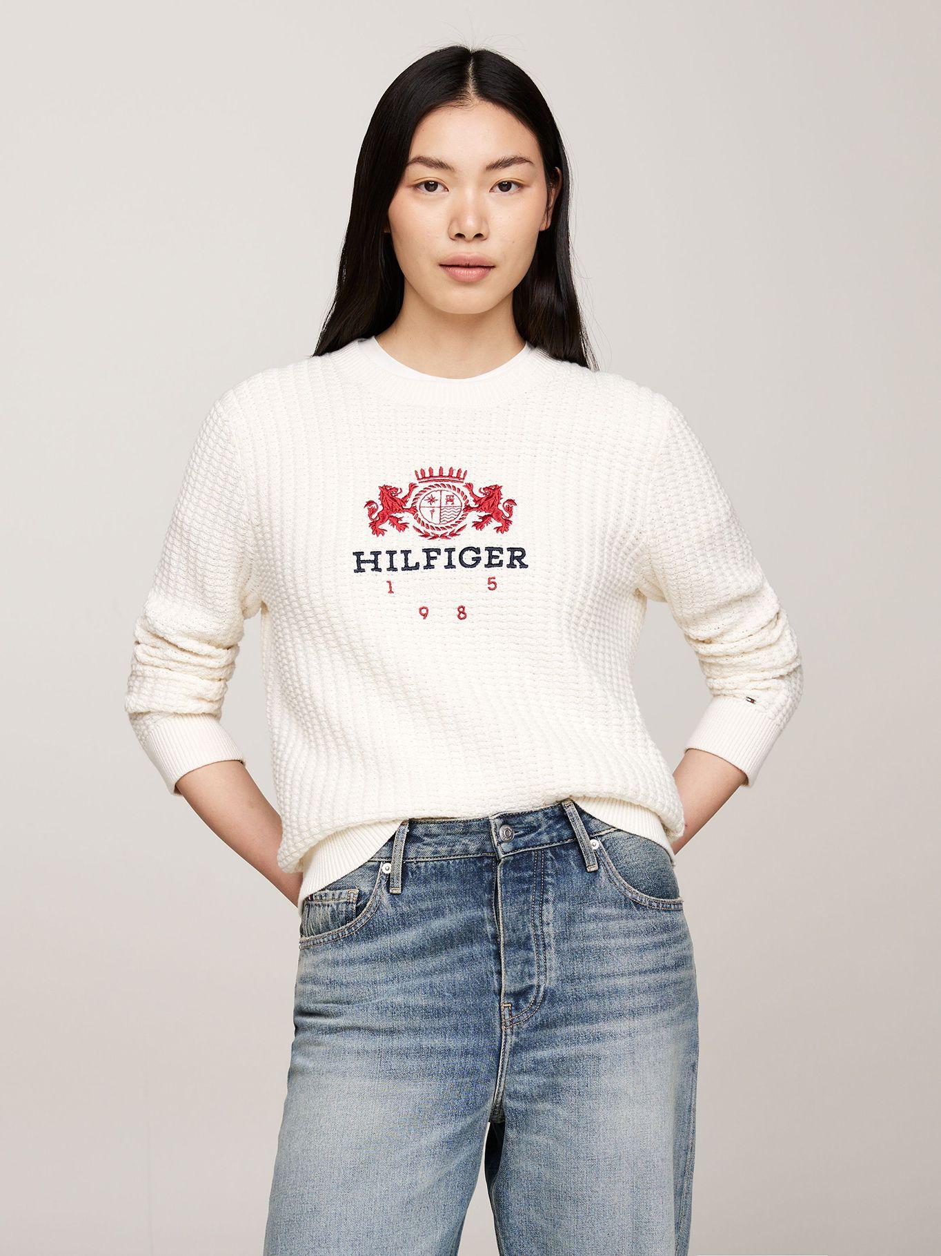 Sweater Con Logo Varsity Crest Blanco Tommy Hilfiger-0