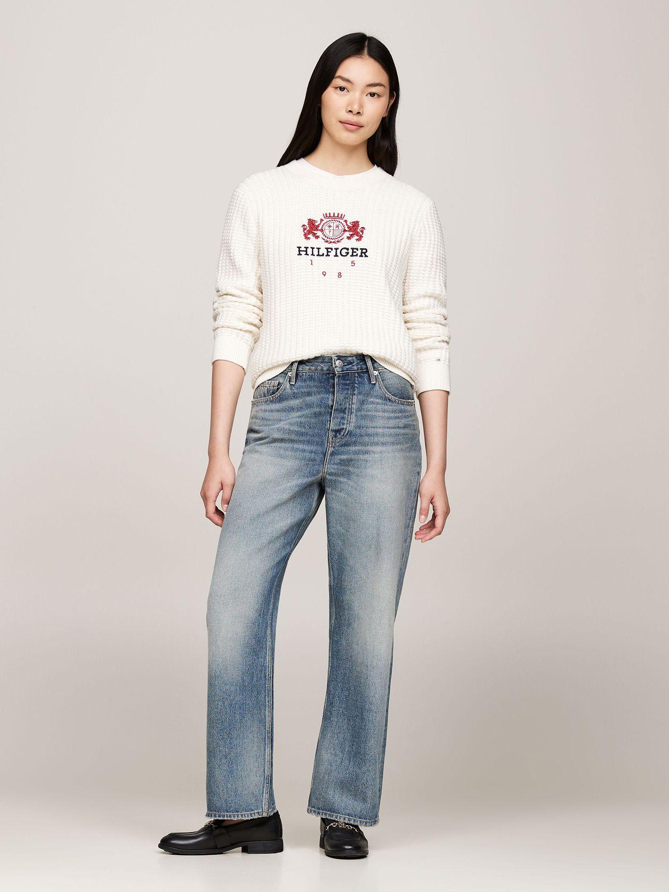Sweater Con Logo Varsity Crest Blanco Tommy Hilfiger-1