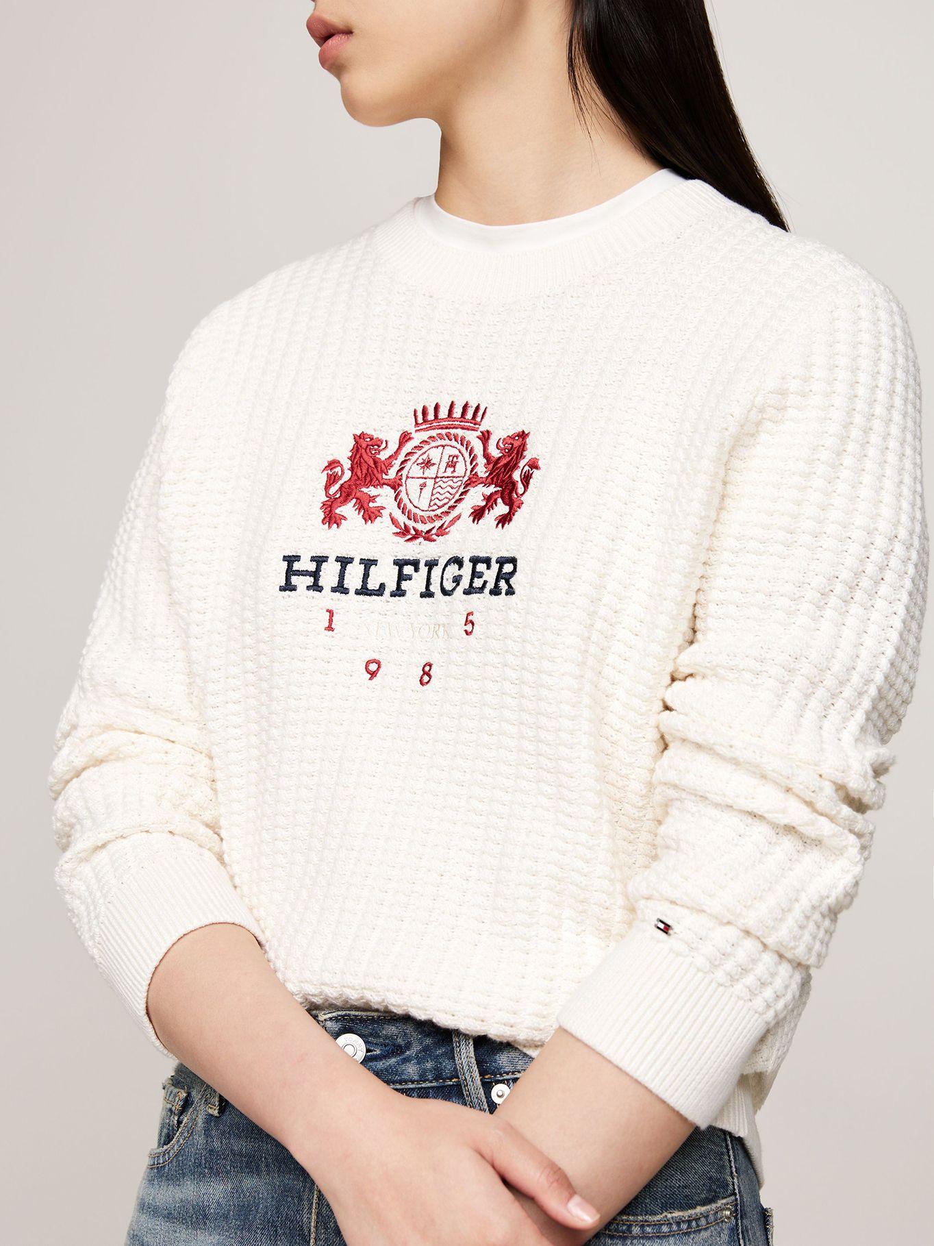 Sweater Con Logo Varsity Crest Blanco Tommy Hilfiger-3