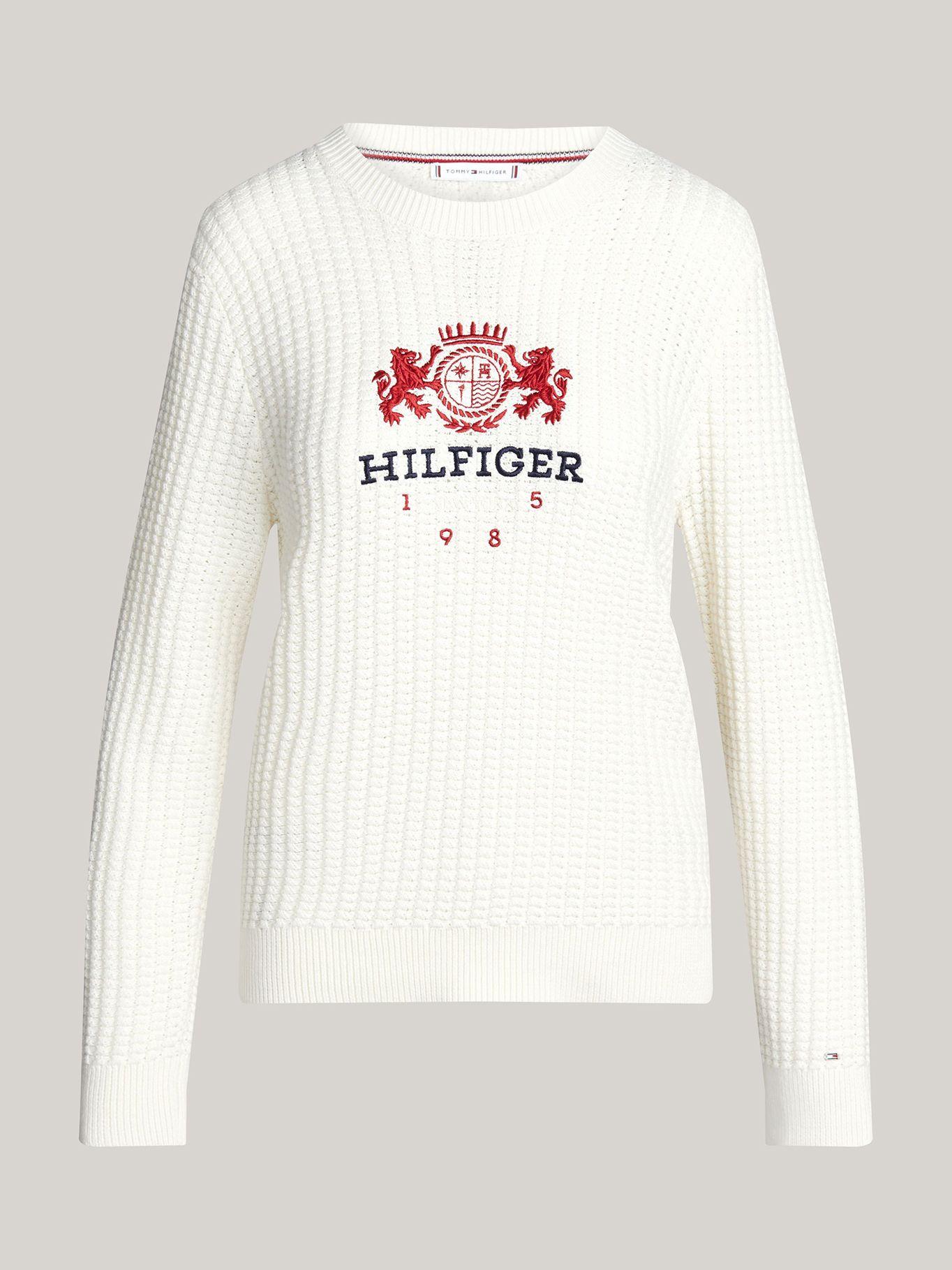 Sweater Con Logo Varsity Crest Blanco Tommy Hilfiger-4