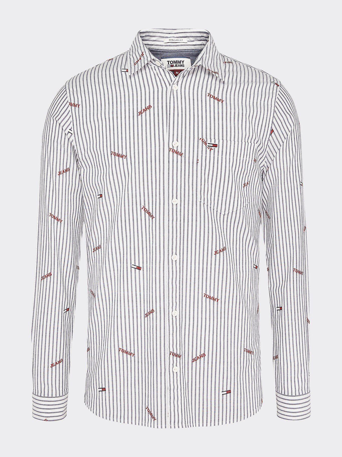 Camisa Con Bordado De Logos Celeste Tommy Hilfiger-0