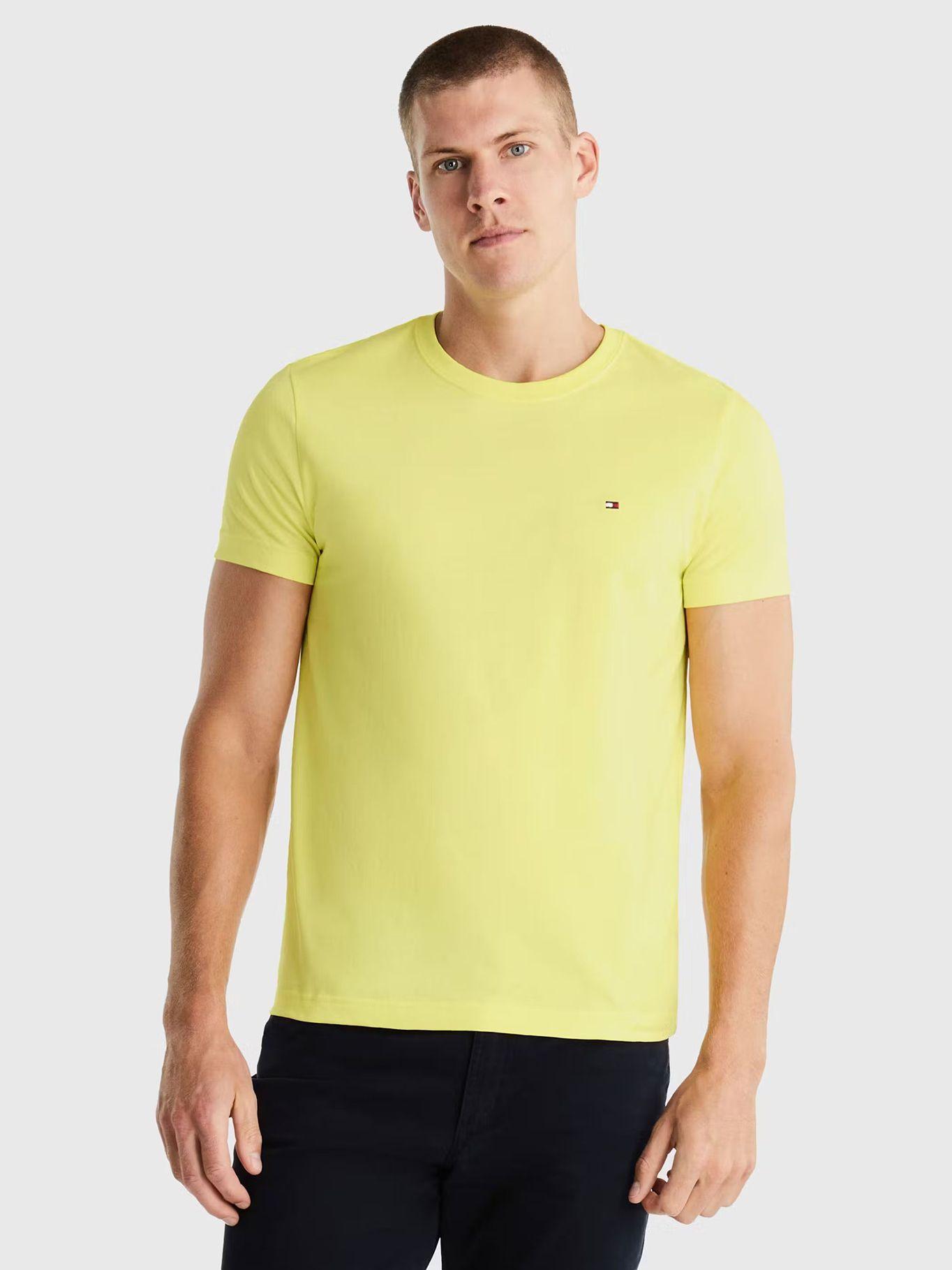 Polera Essential Cotton C-Neck Slim Fit Amarillo Tommy Hilfiger-0