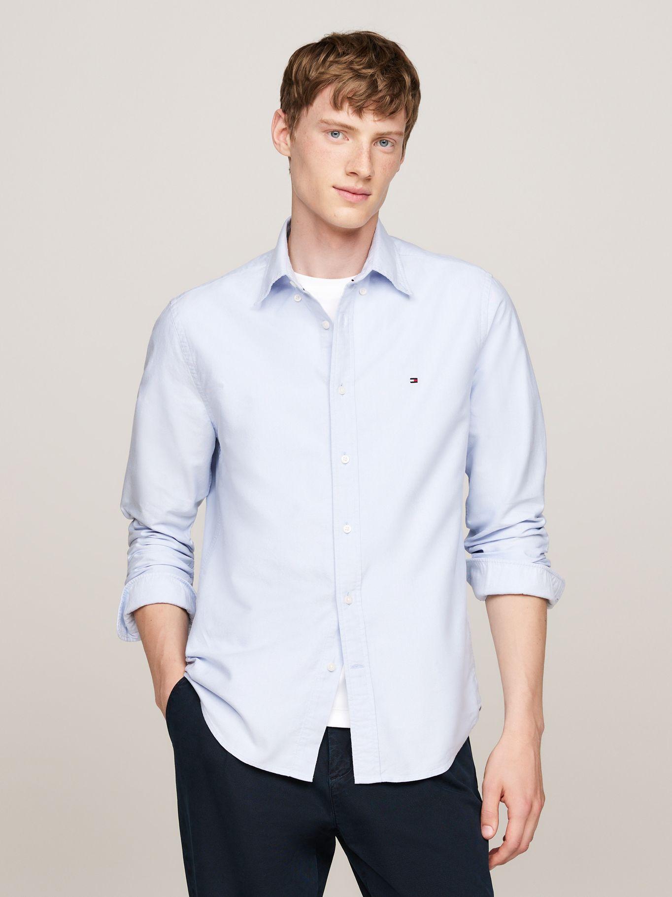 Camisa Oxford Heritage Regular C14 Celeste Tommy Hilfiger-0
