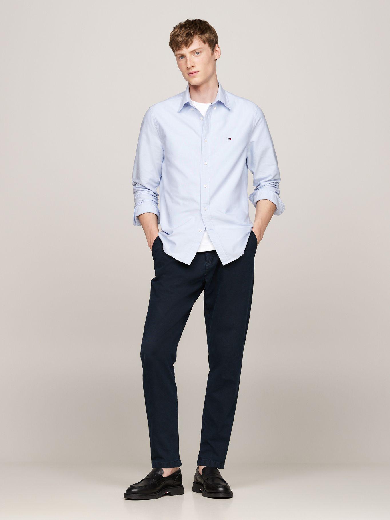 Camisa Oxford Heritage Regular C14 Celeste Tommy Hilfiger-1