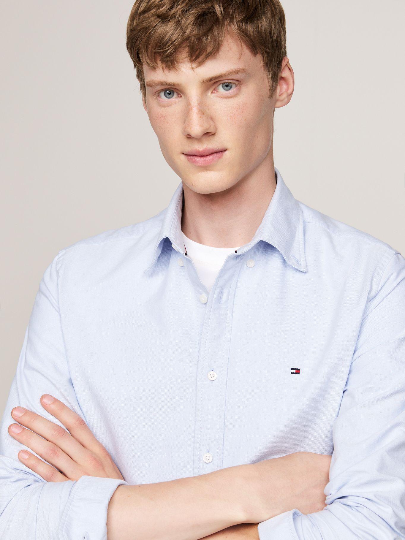 Camisa Oxford Heritage Regular C14 Celeste Tommy Hilfiger-3