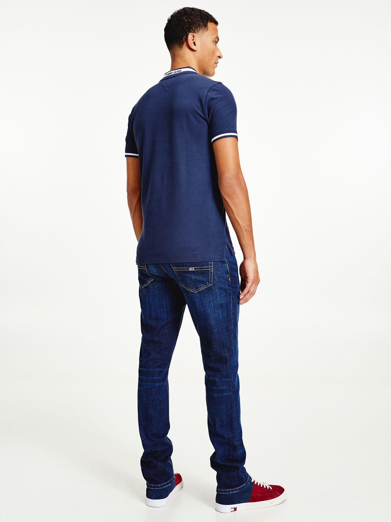 Polo Logo Ribeteado Slim Fit Azul Tommy Hilfiger-1