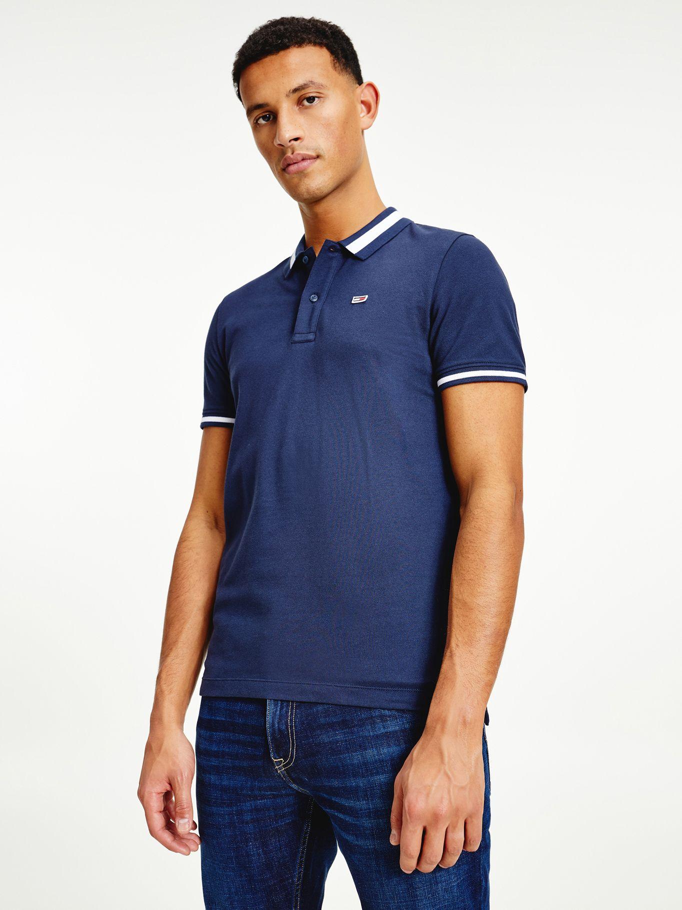 Polo Logo Ribeteado Slim Fit Azul Tommy Hilfiger-0