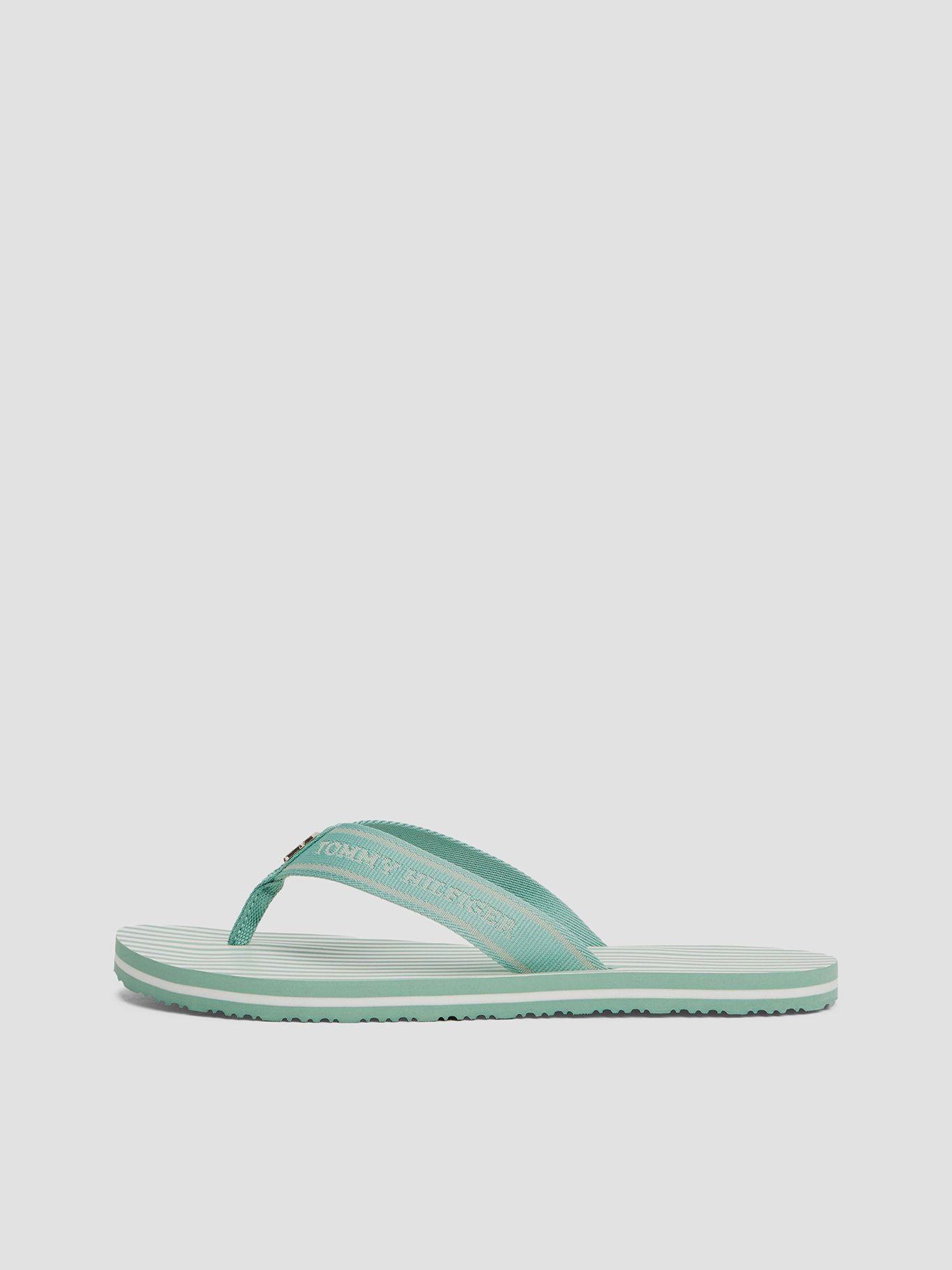 Sandalias Tejido Trenzado Rayas Verde Tommy Hilfiger-5