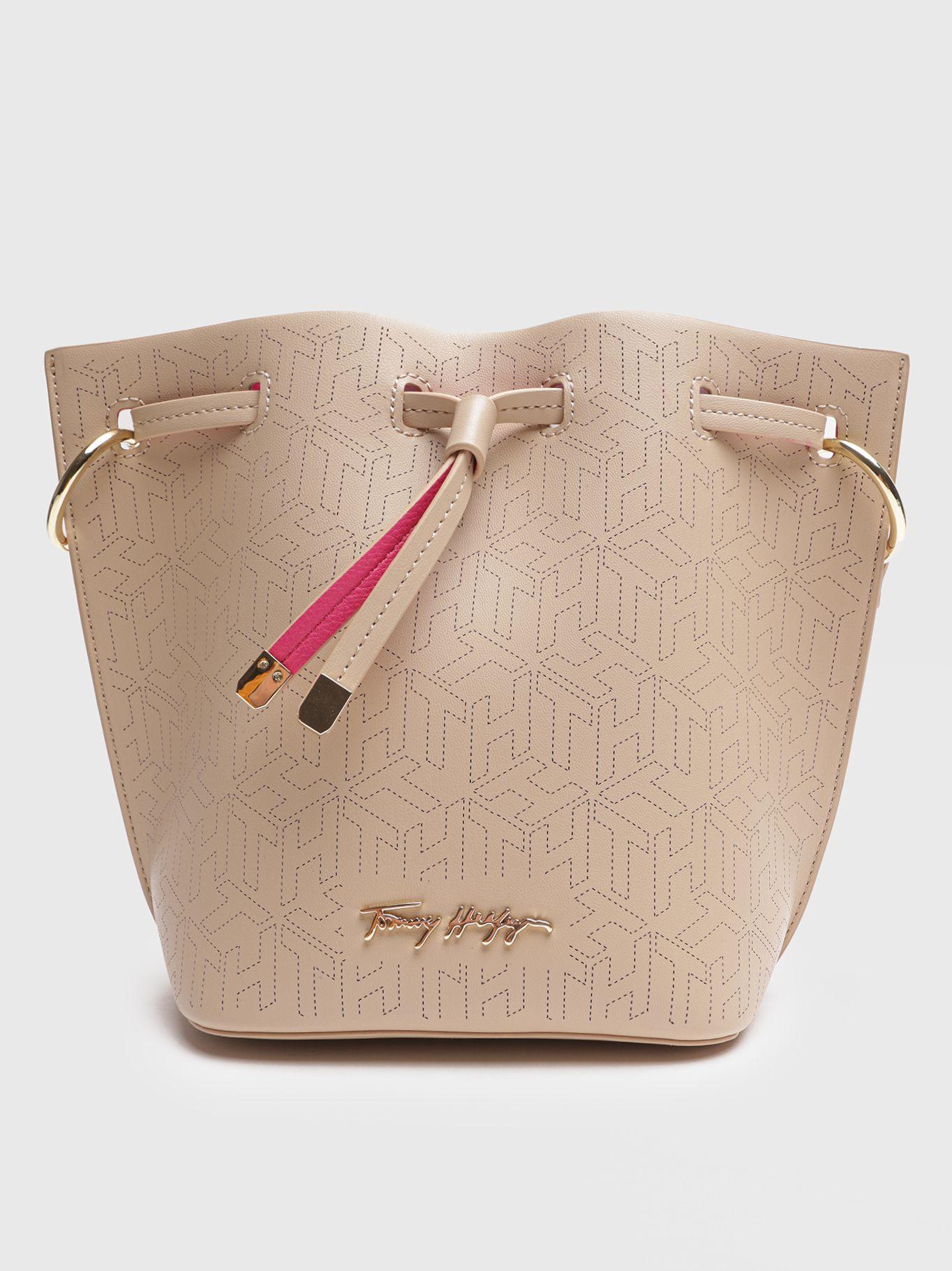 Bolso Pequeño Con Cierre De Cordón Beige Tommy Hilfiger-0