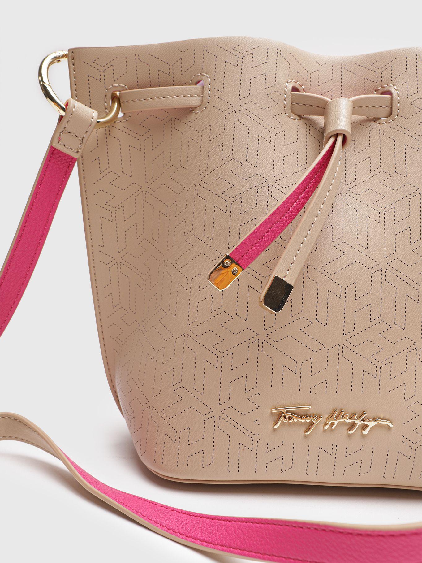 Bolso Pequeño Con Cierre De Cordón Beige Tommy Hilfiger-3