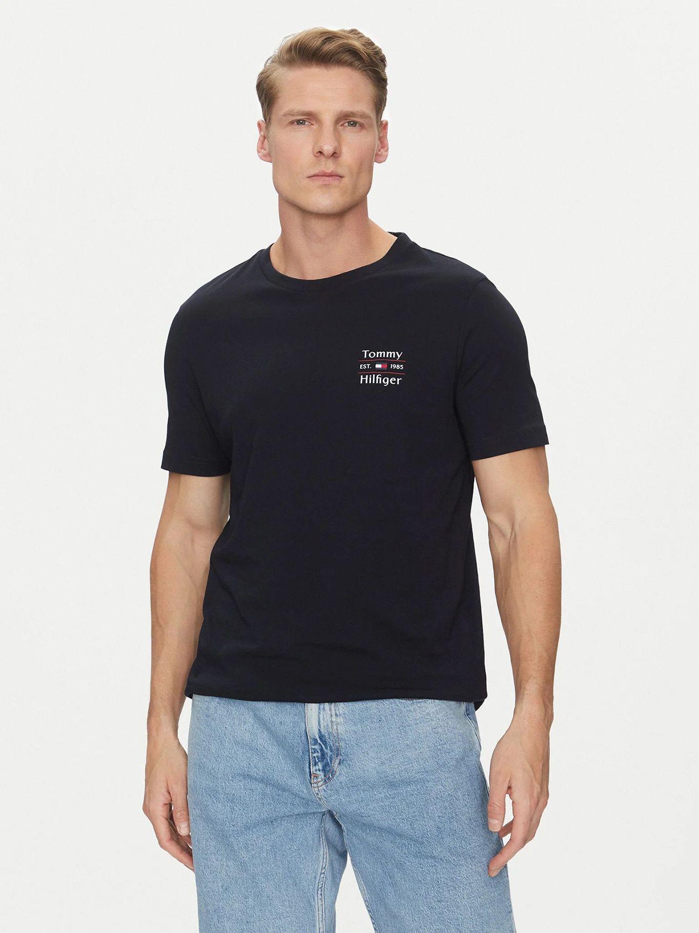 Polera Stack Con Logo Regular Fit Azul Tommy Hilfiger-0