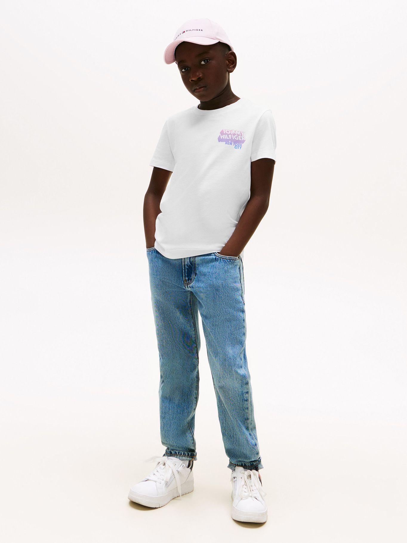 Polera Con Logo De Estilo Grafiti Blanco Tommy Hilfiger-1