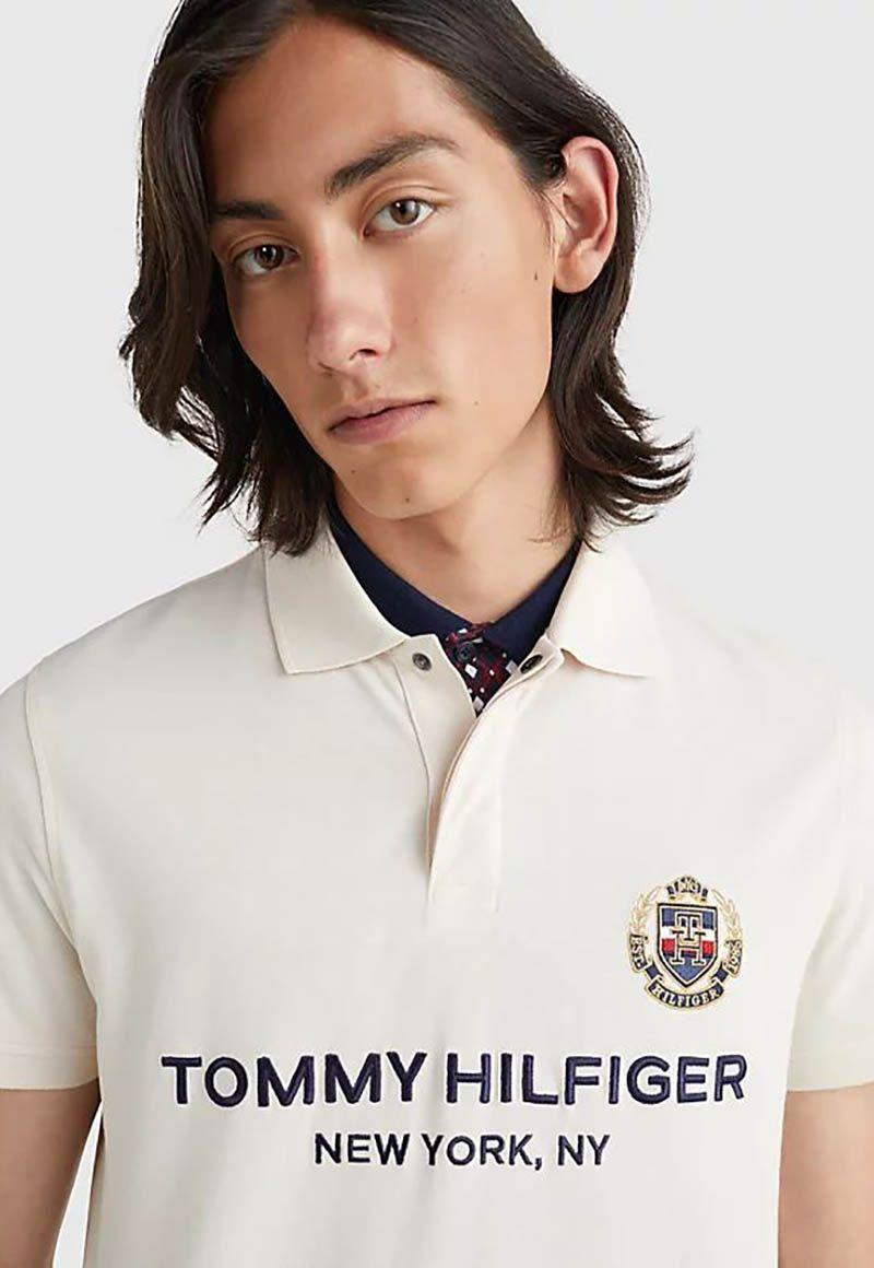 Polo Icon Crest Slim Fit Blanco Tommy Hilfiger-2