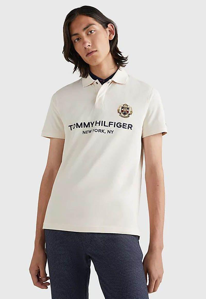 Polo Icon Crest Slim Fit Blanco Tommy Hilfiger-0