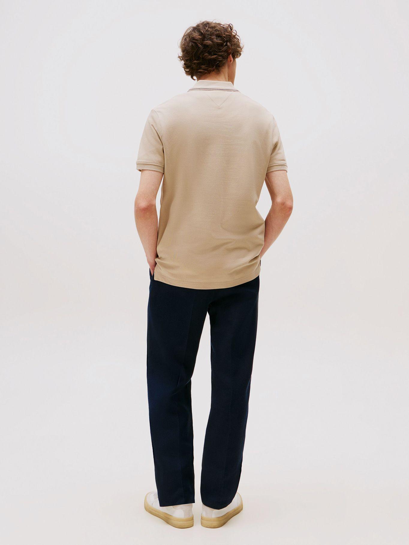 Polo de Cuello Ribeteado Regular Beige Tommy Hilfiger-2