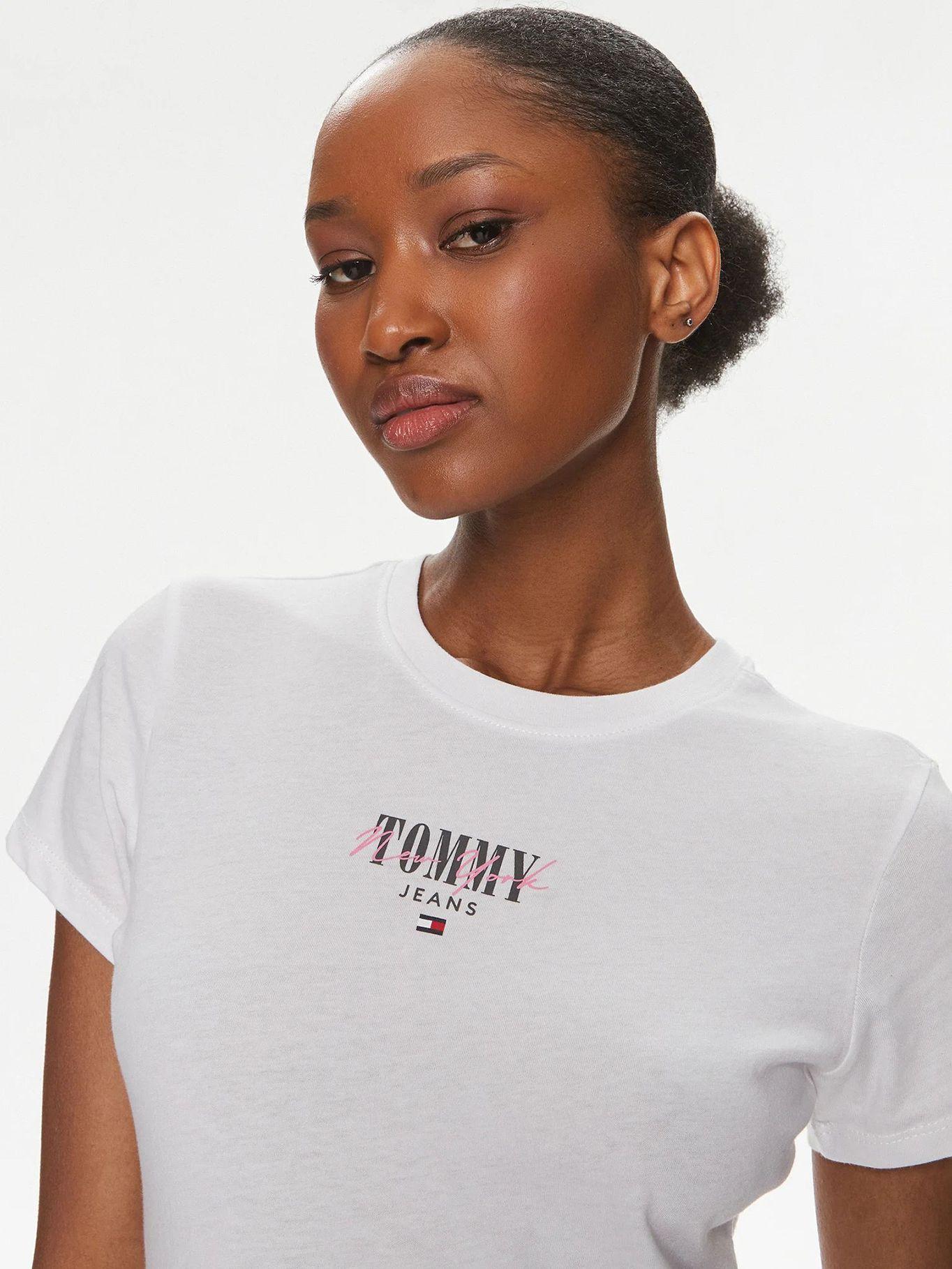 Polera Essential Con Logo Slim Fit Blanco Tommy Jeans-3