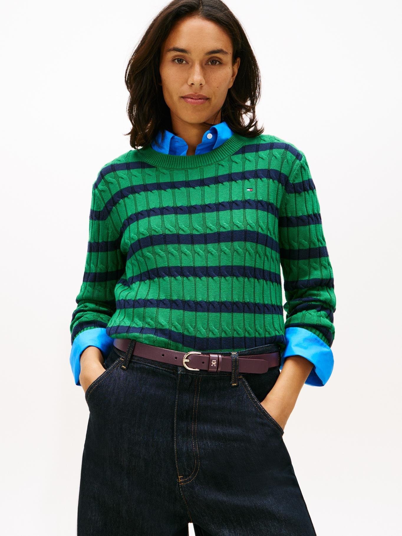 Sweater Essential De Punto Cable Tommy Hilfiger Verde-0