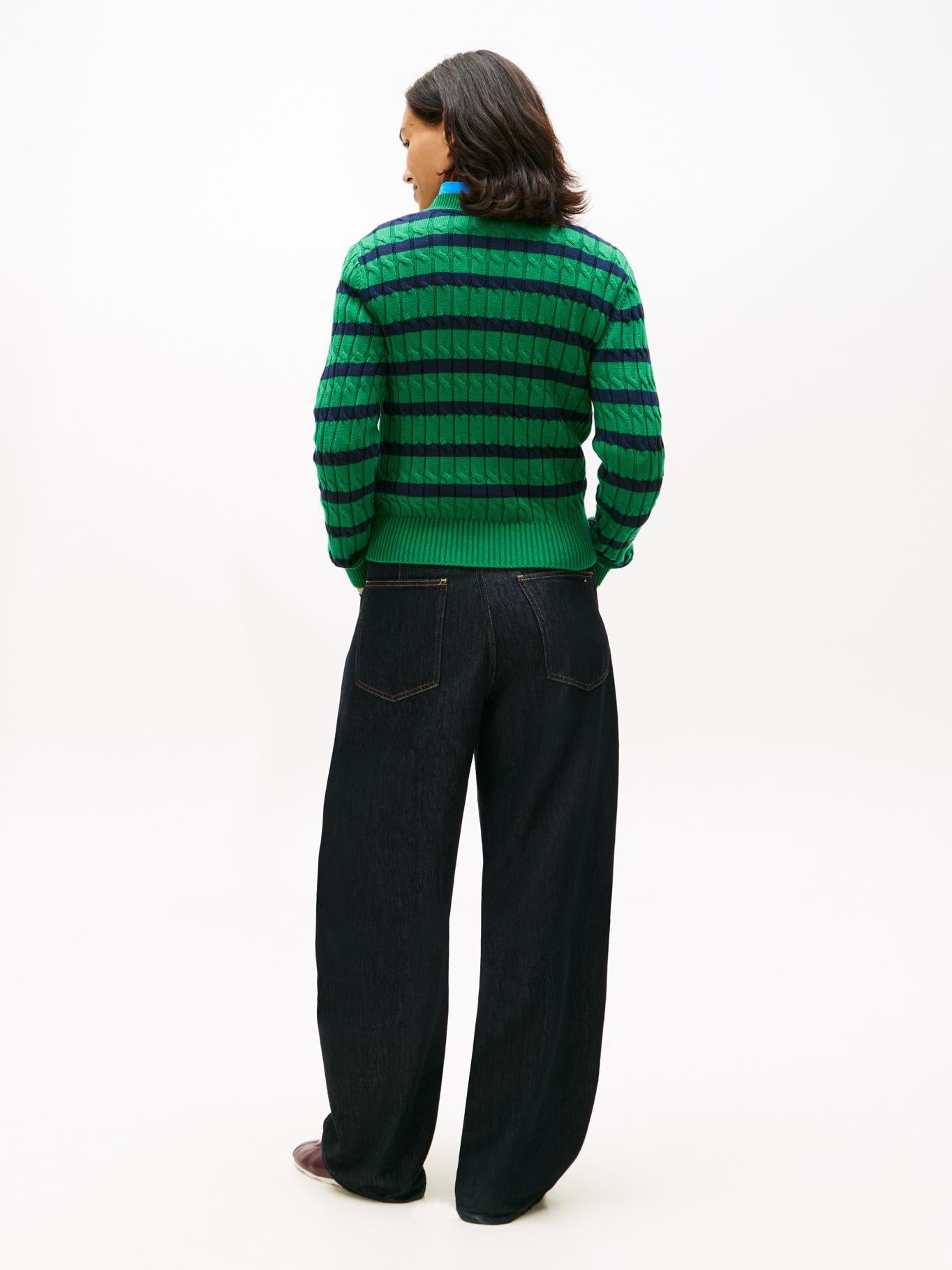 Sweater Essential De Punto Cable Tommy Hilfiger Verde-2