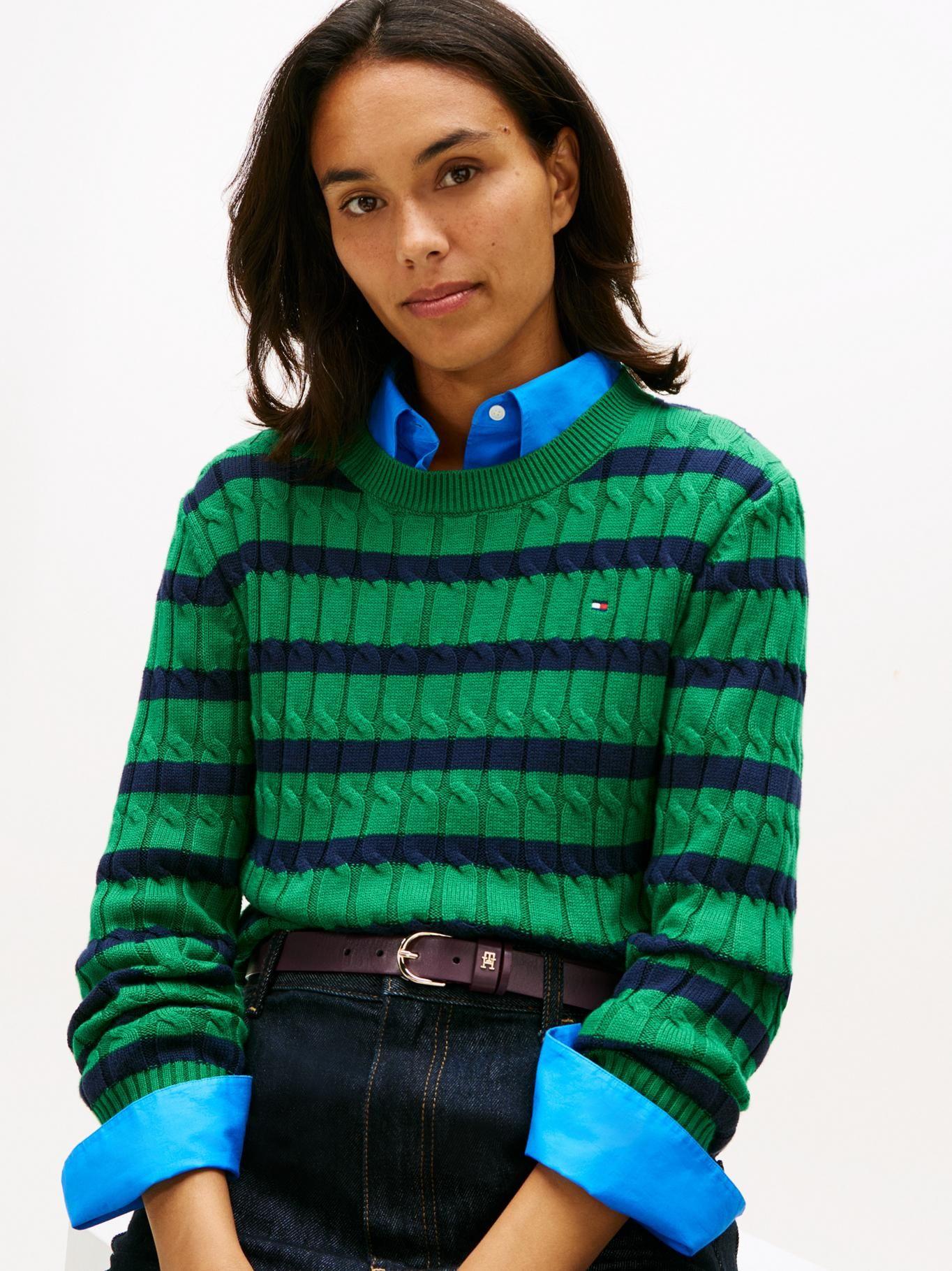 Sweater Essential De Punto Cable Tommy Hilfiger Verde-3