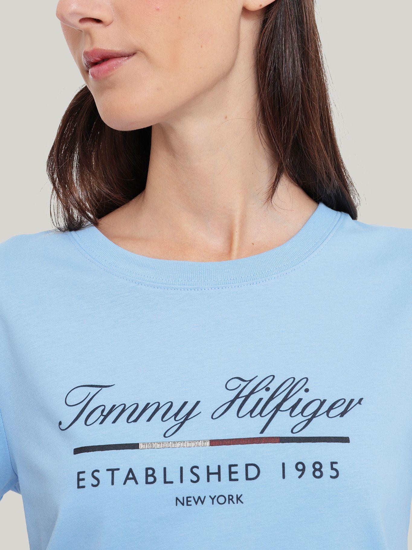 Polera Con Logo Gráfico Script Celeste Tommy Hilfiger-3