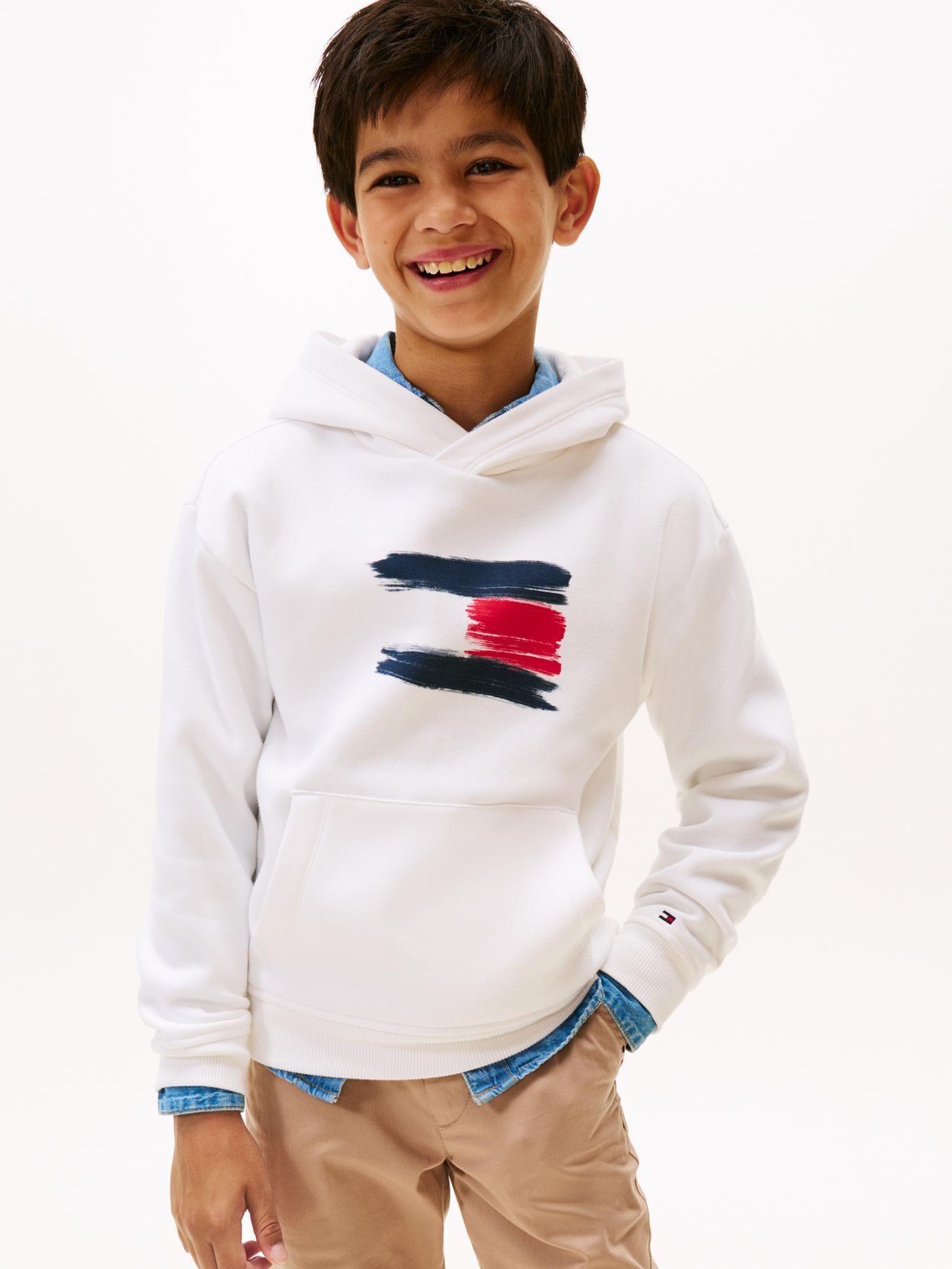 Polerón Hoodie Flag Logo Blanco Tommy Hilfiger-0