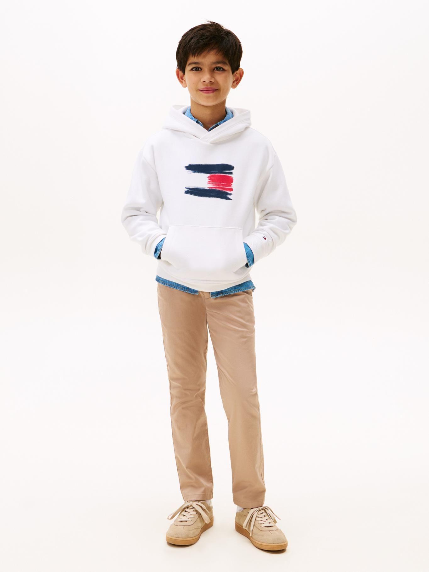 Polerón Hoodie Flag Logo Blanco Tommy Hilfiger-1