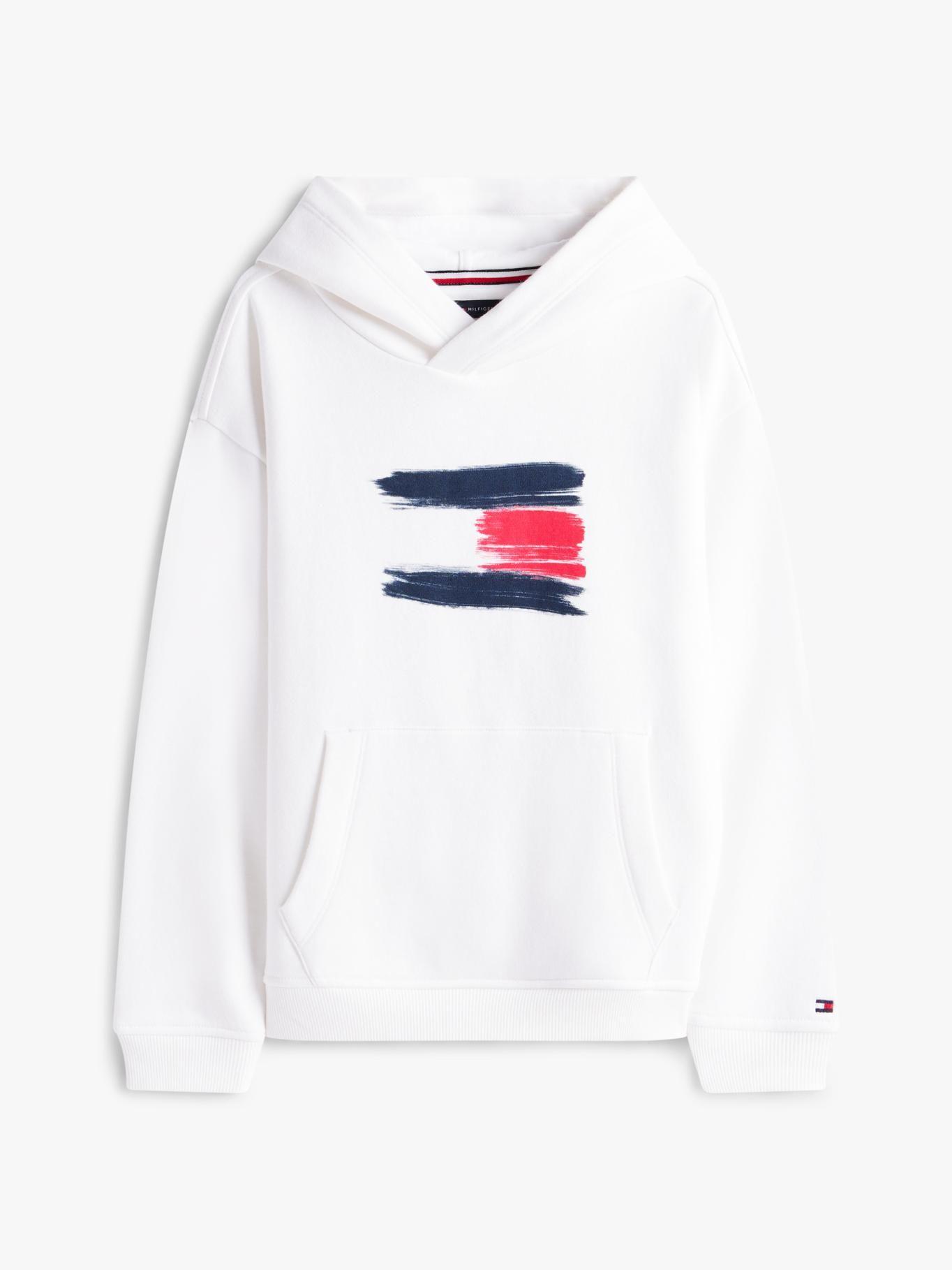 Polerón Hoodie Flag Logo Blanco Tommy Hilfiger-4