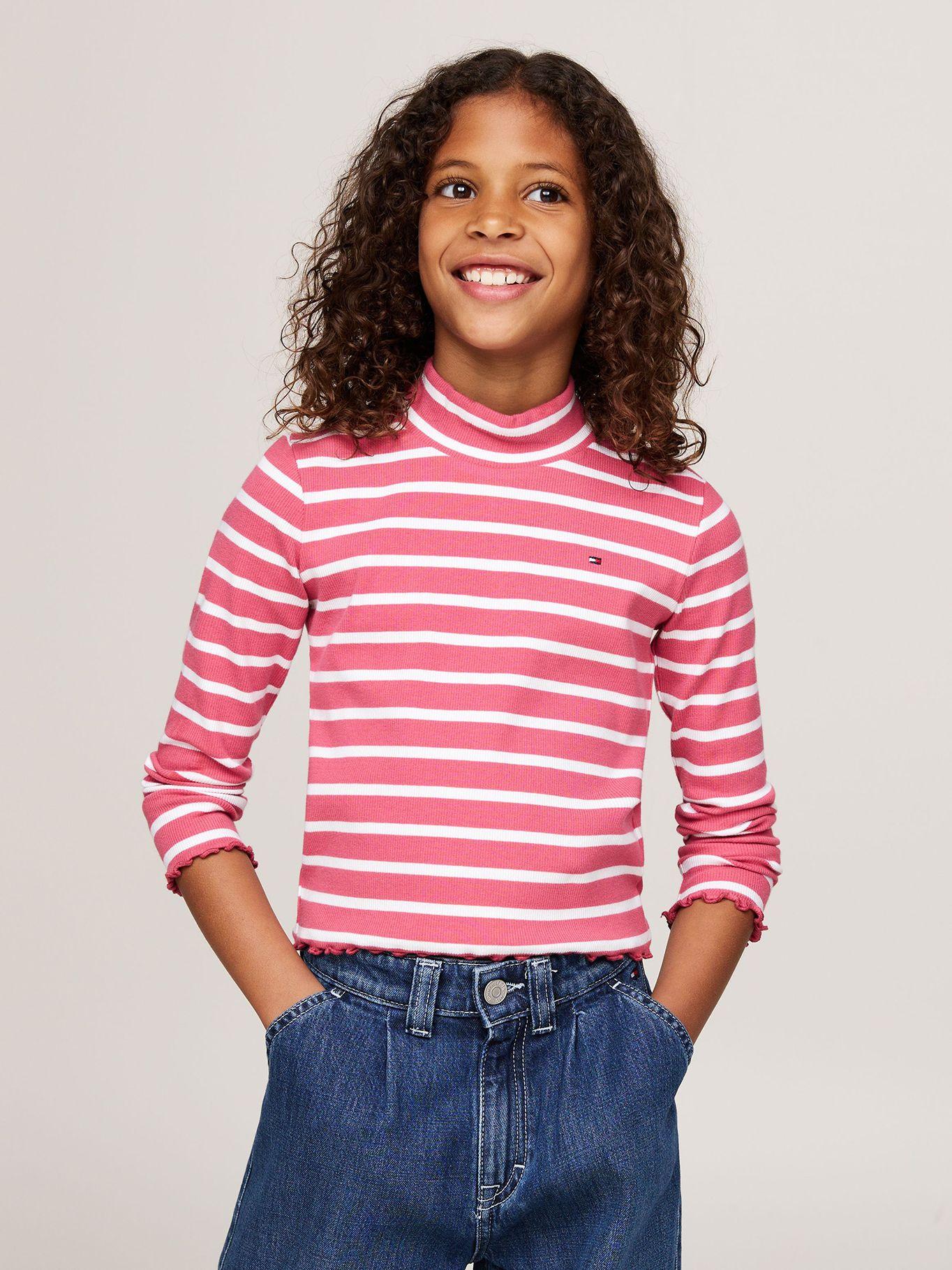 Polera Con Logo Y Cuello Mock Rosado Tommy Hilfiger-0