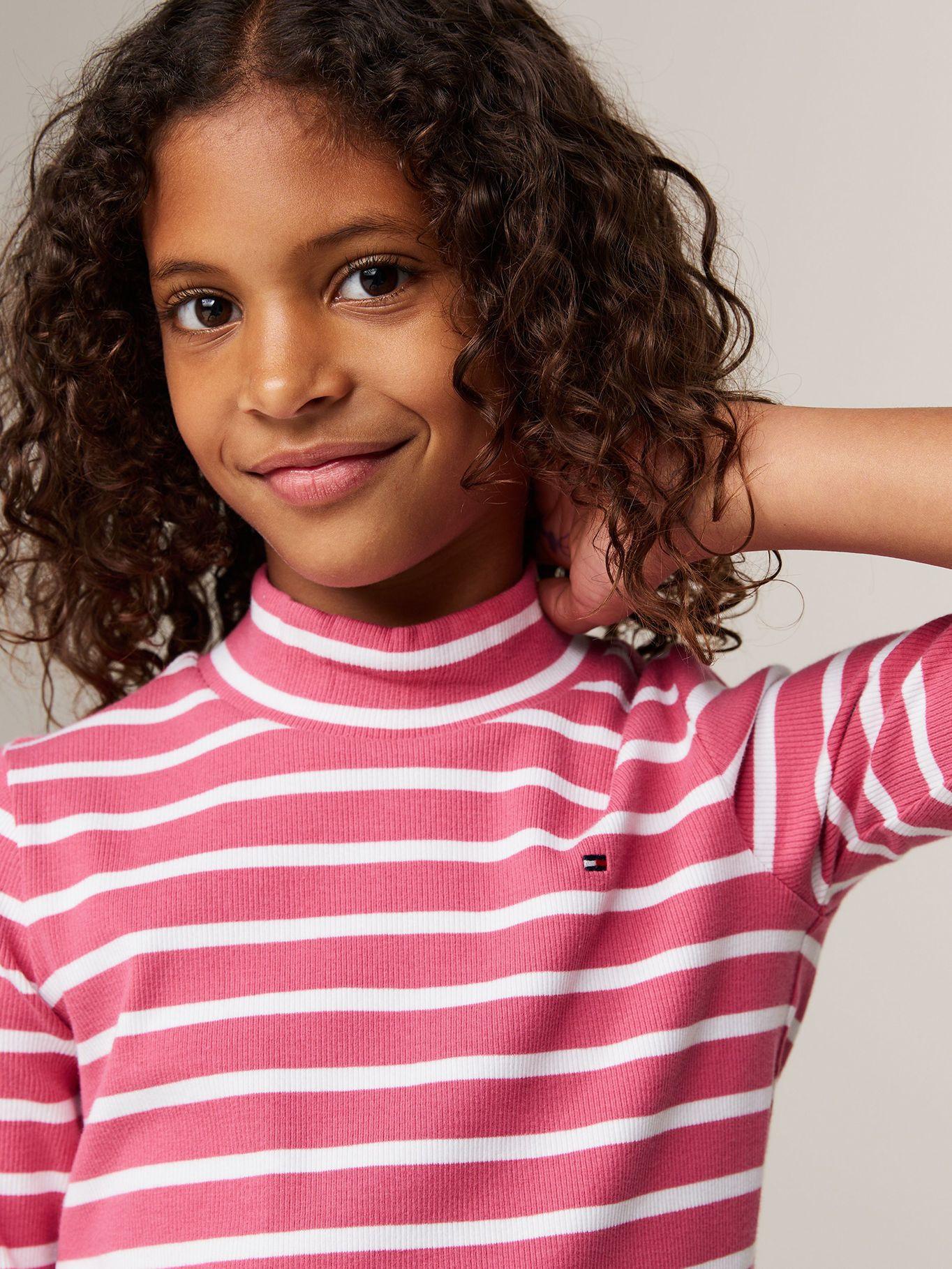 Polera Con Logo Y Cuello Mock Rosado Tommy Hilfiger-3