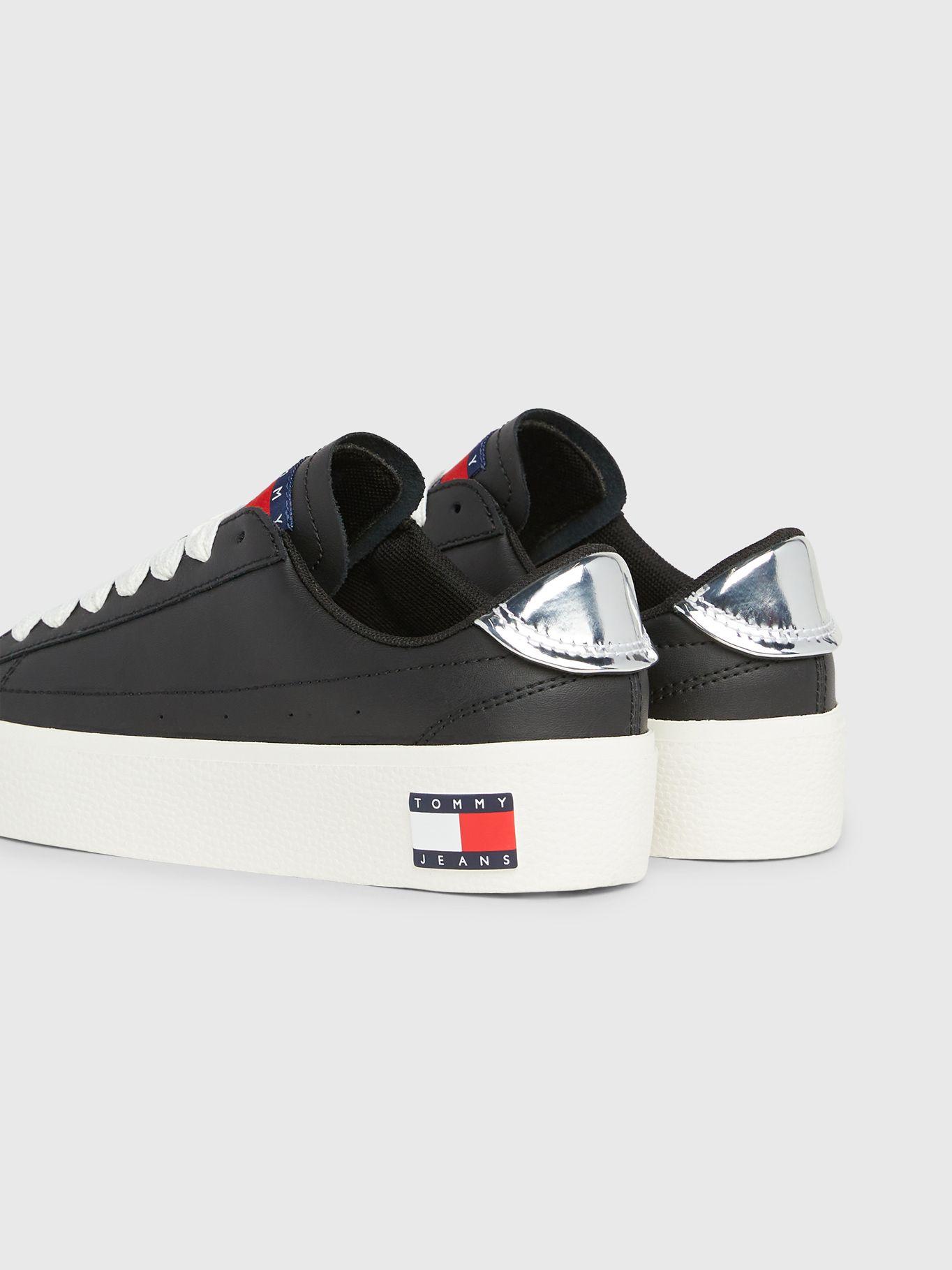 Zapatillas Cuero Con Plataforma Negro Tommy Hilfiger-1