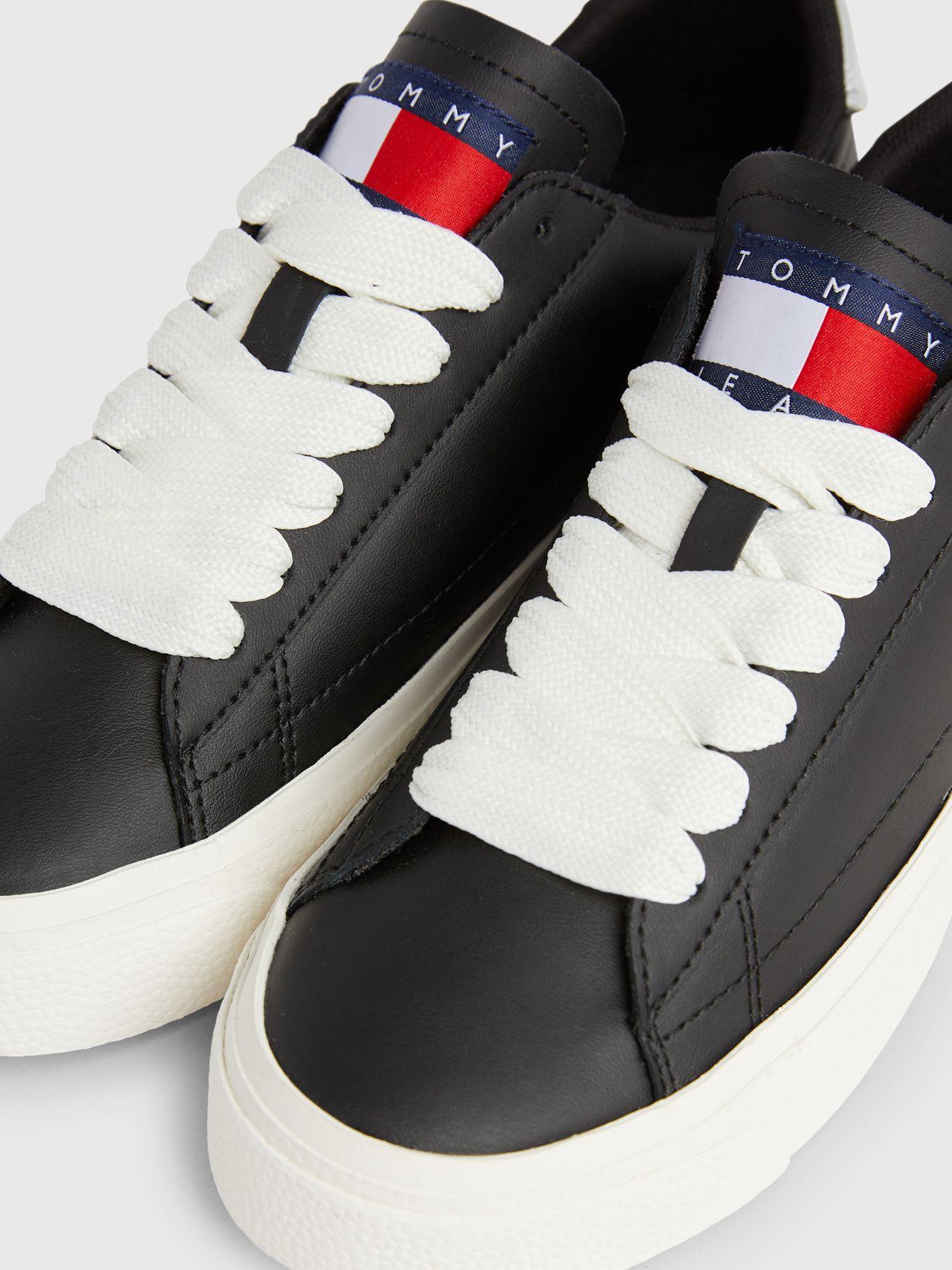 Zapatillas Cuero Con Plataforma Negro Tommy Hilfiger-2