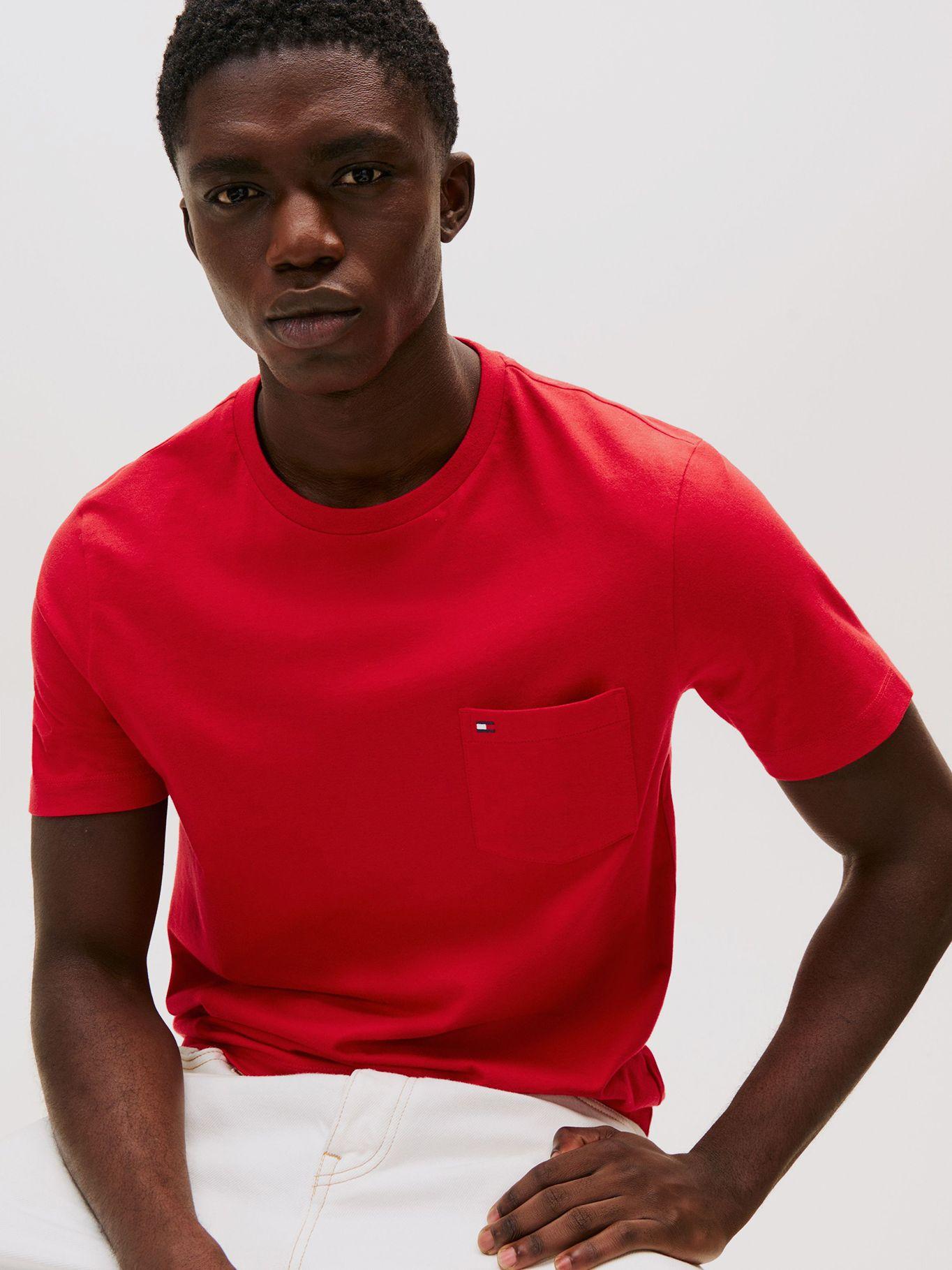Polera Essential Solid Pocket Rojo Tommy Hilfiger-3