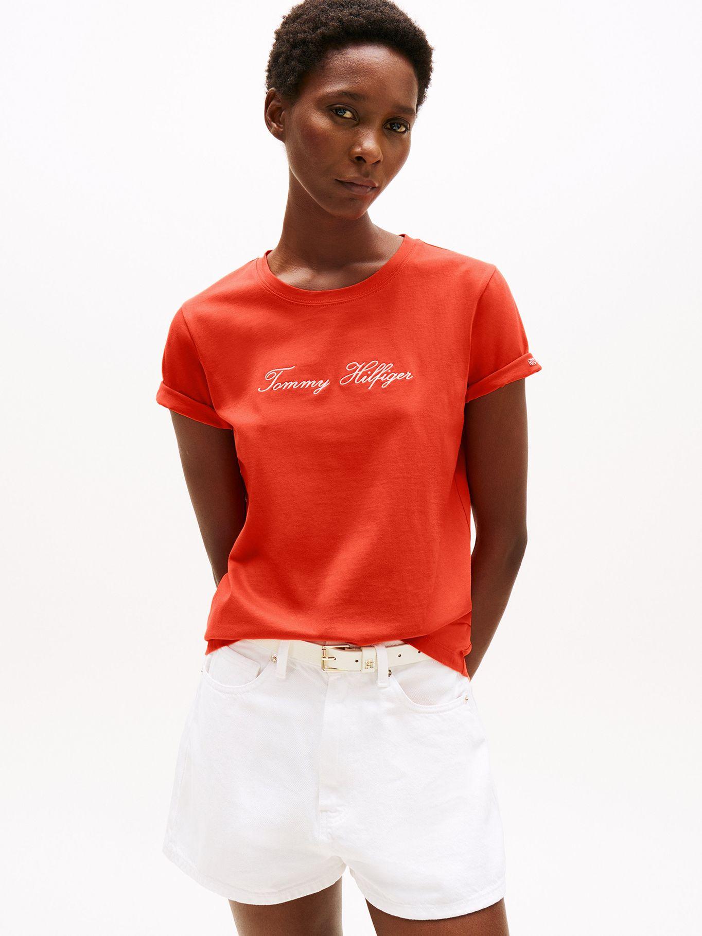 Polera Con Logo Bordado Naranjo SCX Tommy Hilfiger-0