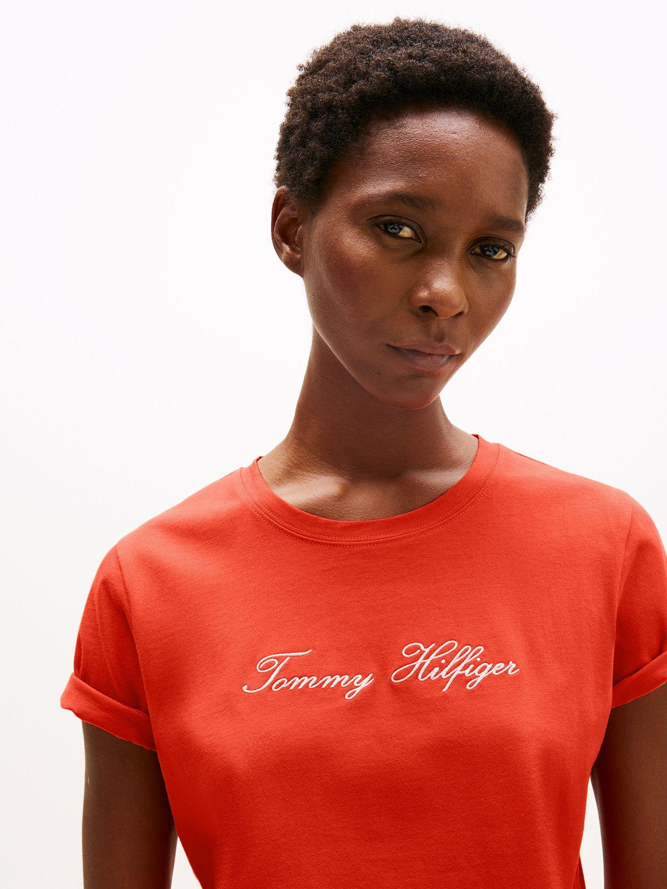 Polera Con Logo Bordado Naranjo SCX Tommy Hilfiger-3