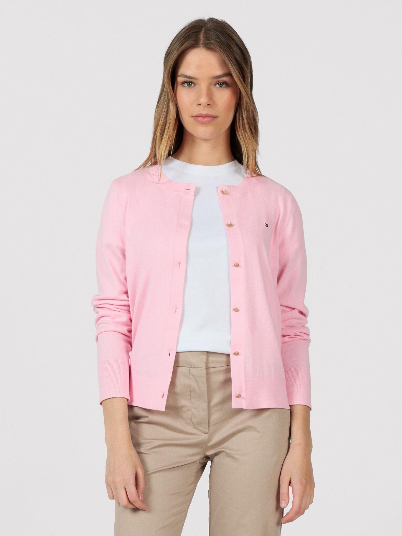 Cárdigan Essential Con Logo Rosado Tommy Hilfiger-0