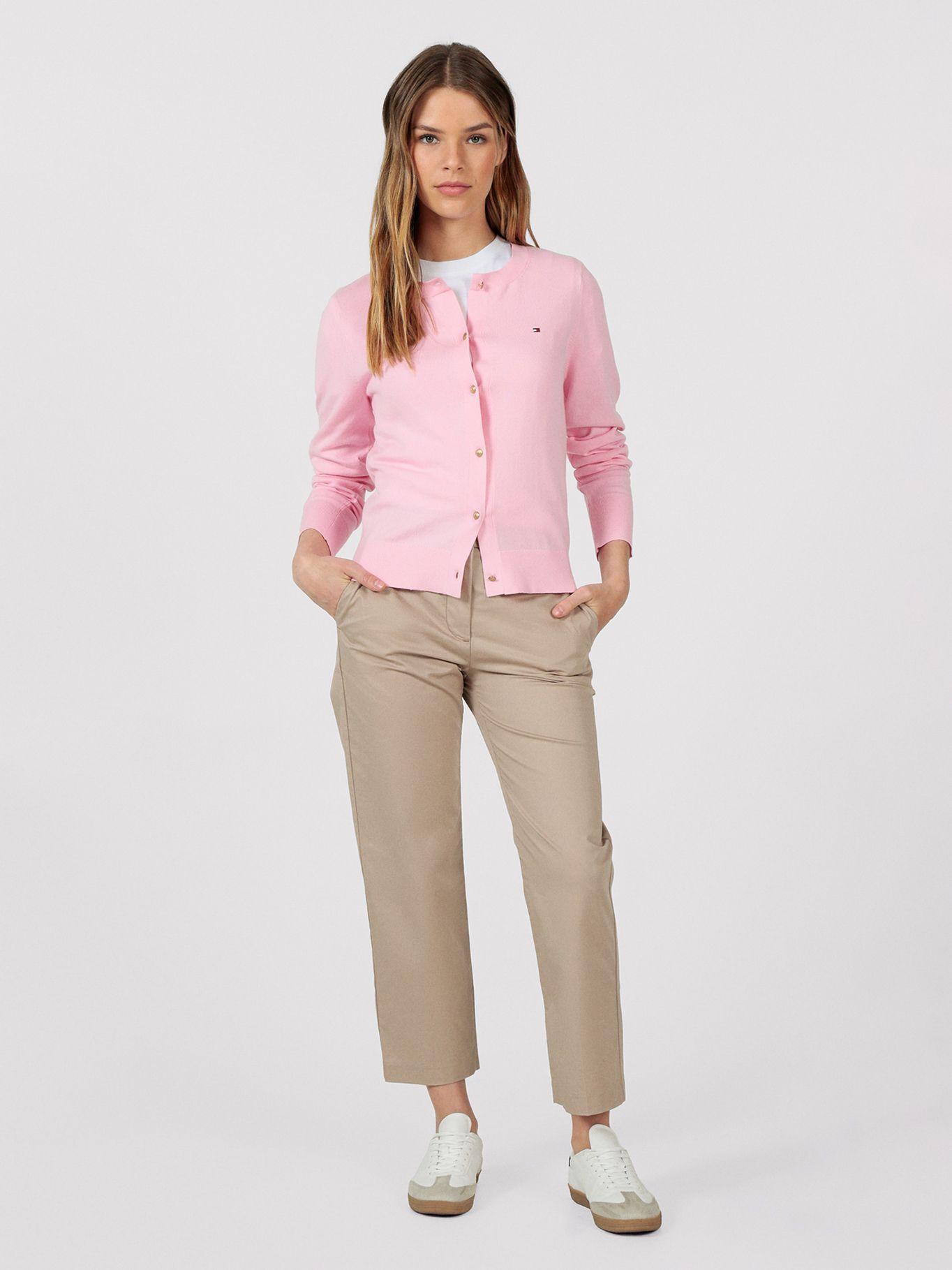 Cárdigan Essential Con Logo Rosado Tommy Hilfiger-1