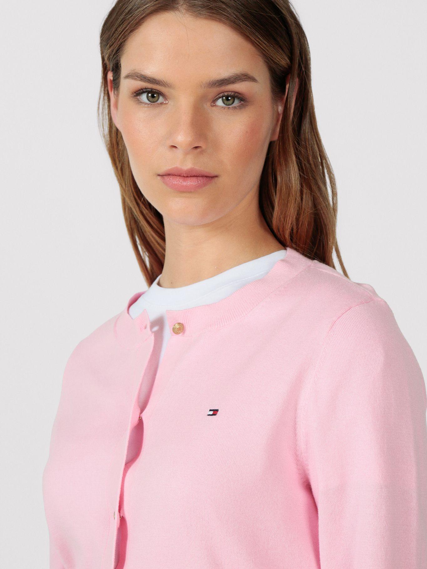 Cárdigan Essential Con Logo Rosado Tommy Hilfiger-4