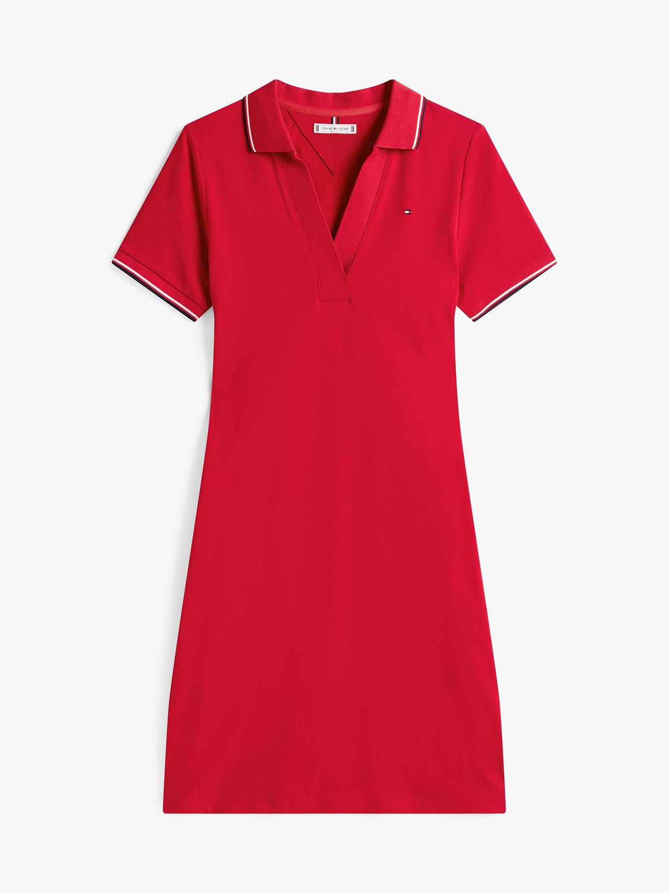 Vestido Polo Manga Con Logo Rojo Tommy Hilfiger-4