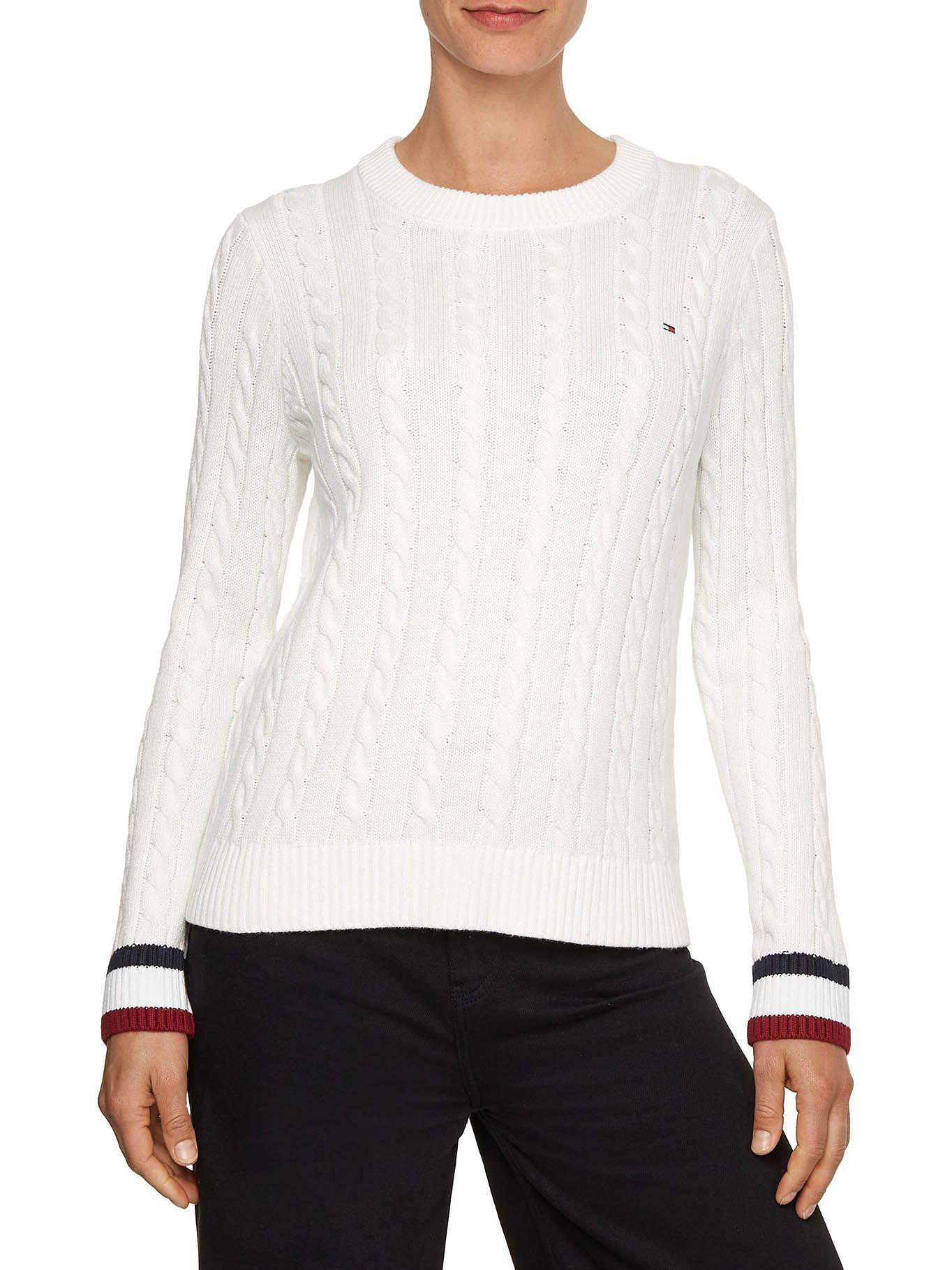 Sweater Tejido Cable C-Neck Blanco Tommy Hilfiger-0