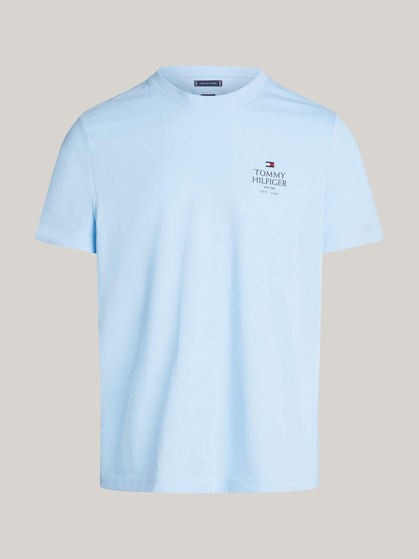Polera De Cuello Redondo- Logo Celeste Tommy Hilfiger-4